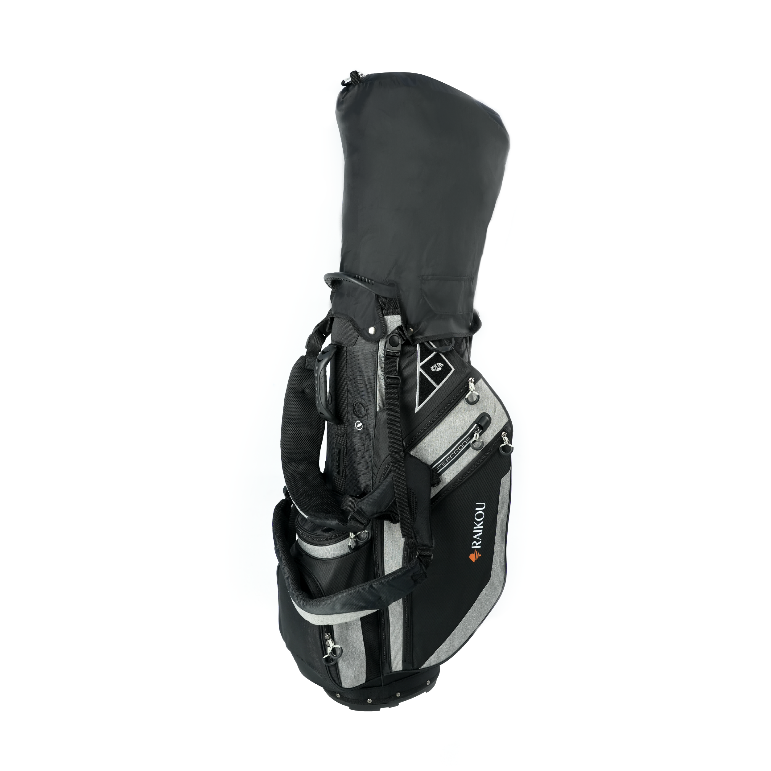 RAIKOU Golf Standbag mit 14-fach Organizer, wasserabweisende Golftasche, 9 Taschen, Schuhfach, leicht & stabil, Grau/Blau