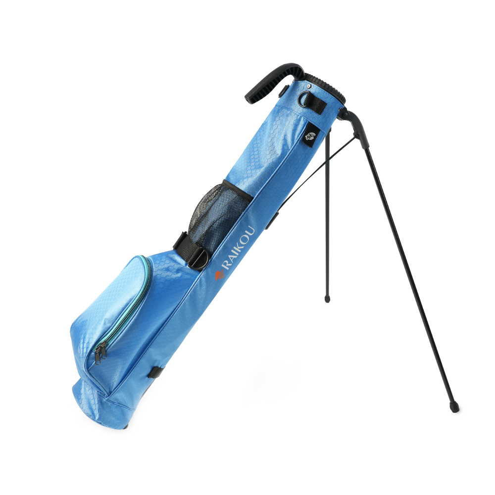 RAIKOU Golf Standbag leicht & kompakt, Tragegurt, wasserabweisend, 2 Taschen, 2-fach Divider, Pink/Blau