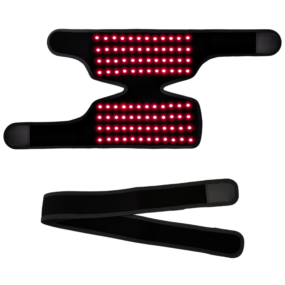 LED Rotlicht-Therapie Gürtel – 660nm & 850nm Infrarotlicht für Schmerzlinderung – Flexibler Lichttherapie-Wrap für Schulter, Knie, Ellbogen & Knöchel – USB-betrieben mit Verlängerungsband