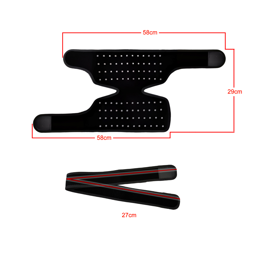 LED Rotlicht-Therapie Gürtel – 660nm & 850nm Infrarotlicht für Schmerzlinderung – Flexibler Lichttherapie-Wrap für Schulter, Knie, Ellbogen & Knöchel – USB-betrieben mit Verlängerungsband