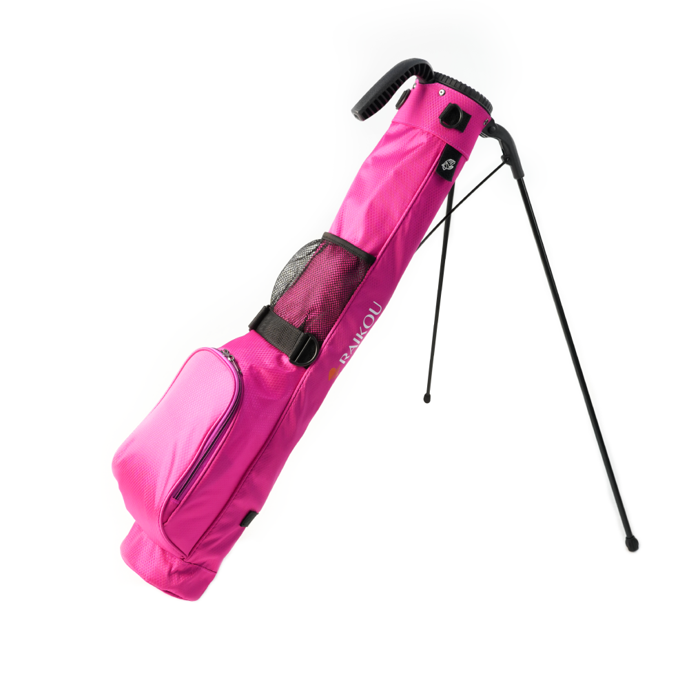 RAIKOU Golf Standbag leicht & kompakt, Tragegurt, wasserabweisend, 2 Taschen, 2-fach Divider, Pink/Blau
