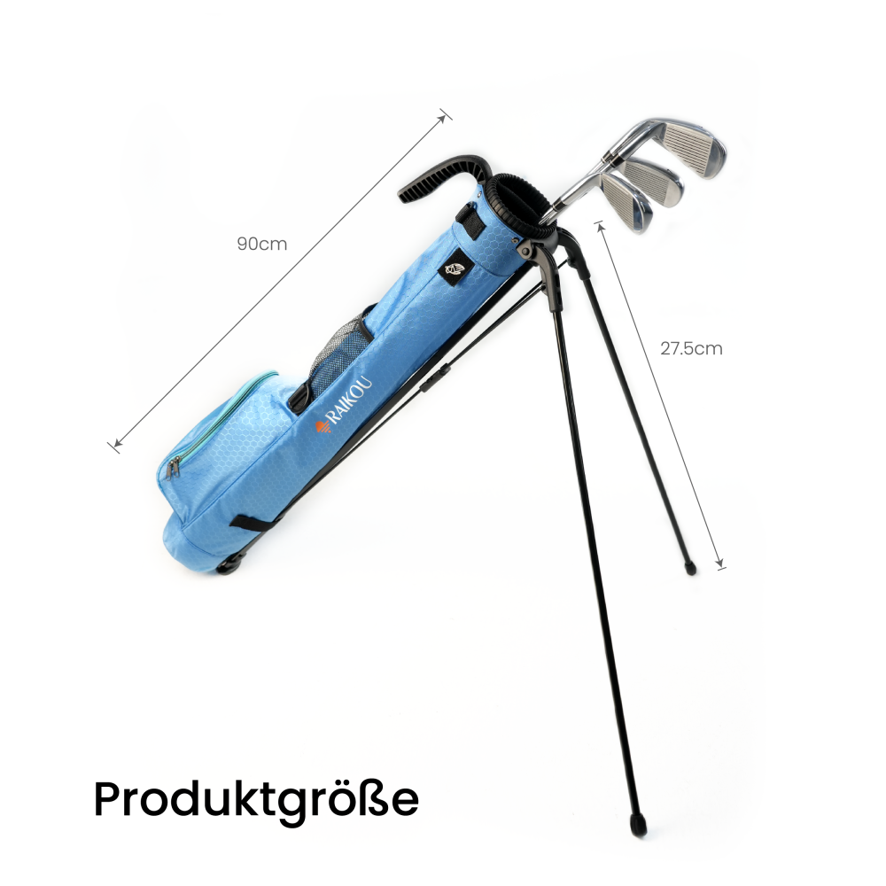 RAIKOU Golf Standbag leicht & kompakt, Tragegurt, wasserabweisend, 2 Taschen, 2-fach Divider, Pink/Blau