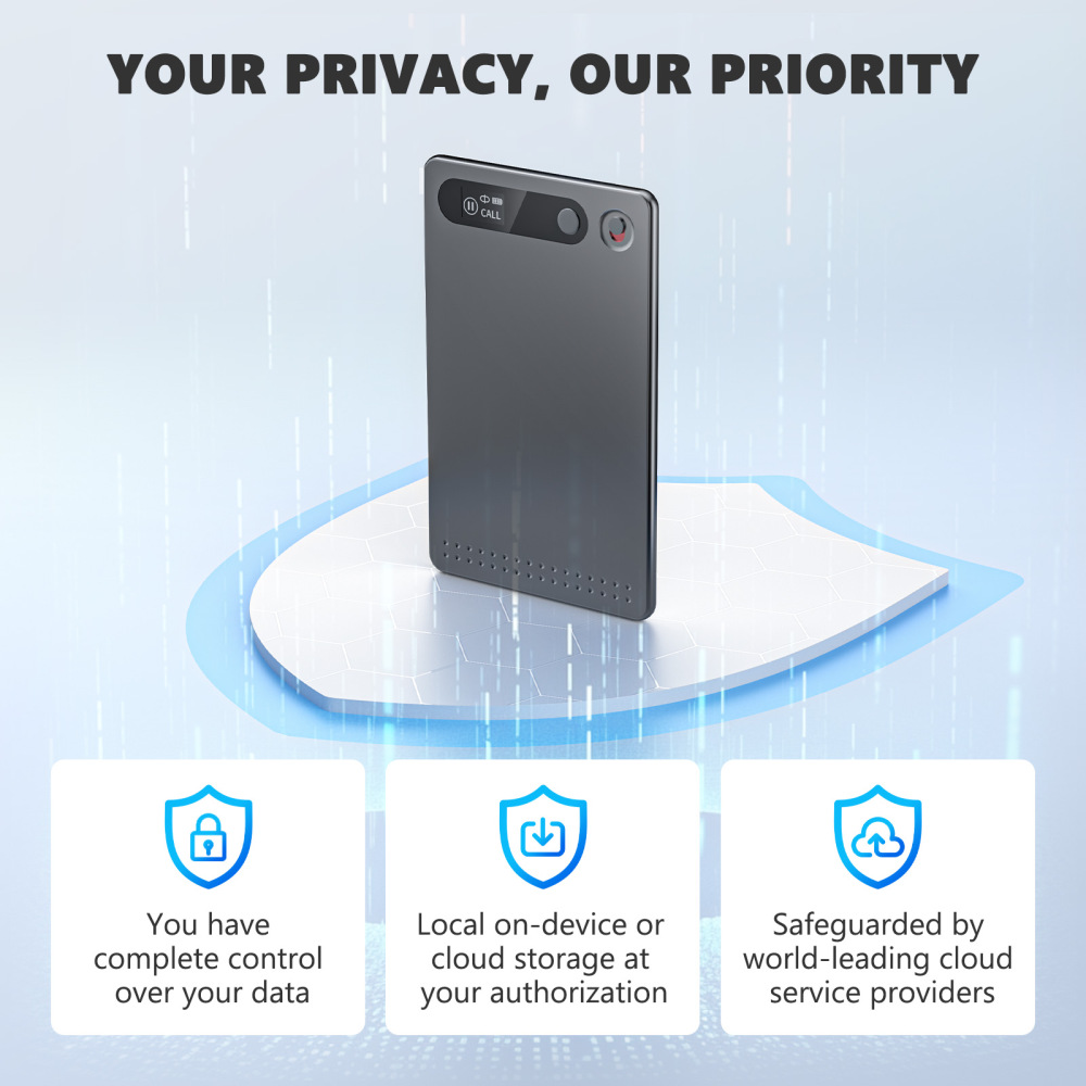 KI Digitales, 64GB, App-Steuerung, KI-Transkription und Zusammenfassung, 118 Sprachen, Ultraflach und Leicht, Digitales Diktiergerät, Aufnahmegerät für Meetings, Anrufe, Interviews, Lernen