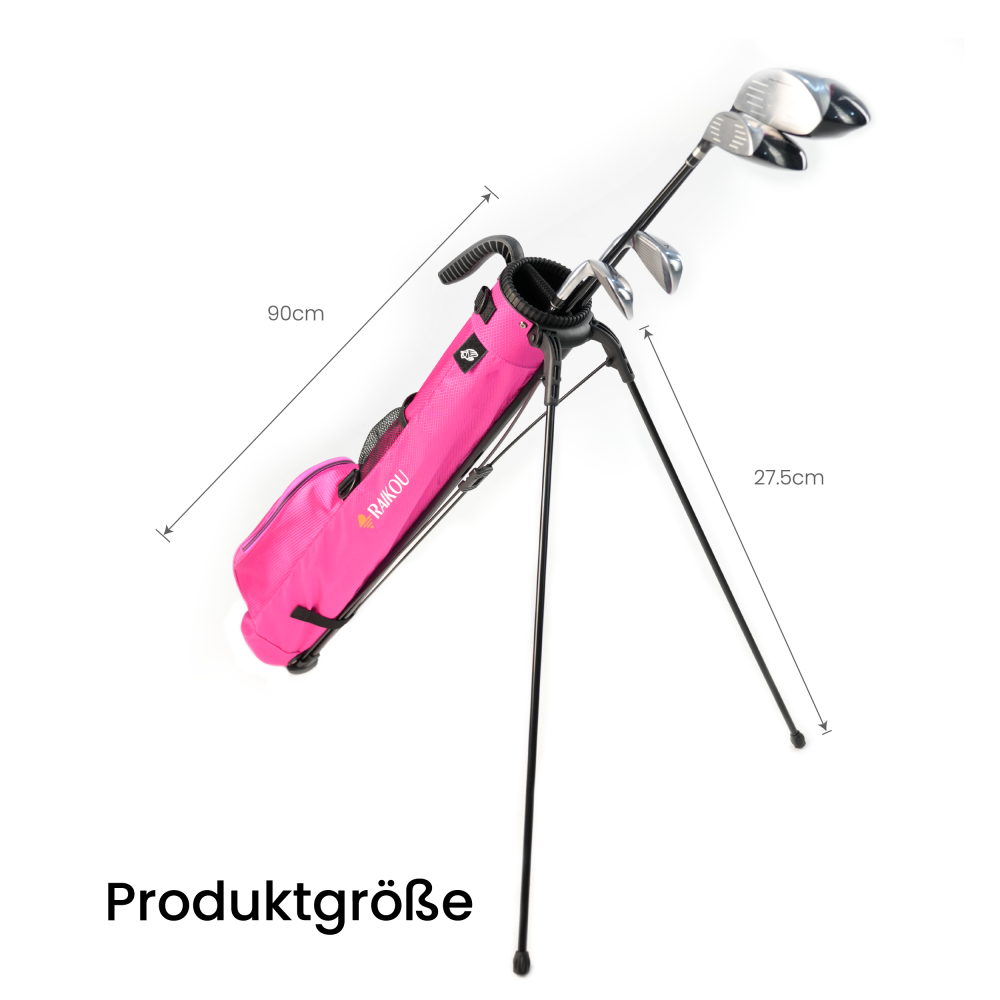 RAIKOU Golf Standbag leicht & kompakt, Tragegurt, wasserabweisend, 2 Taschen, 2-fach Divider, Pink/Blau