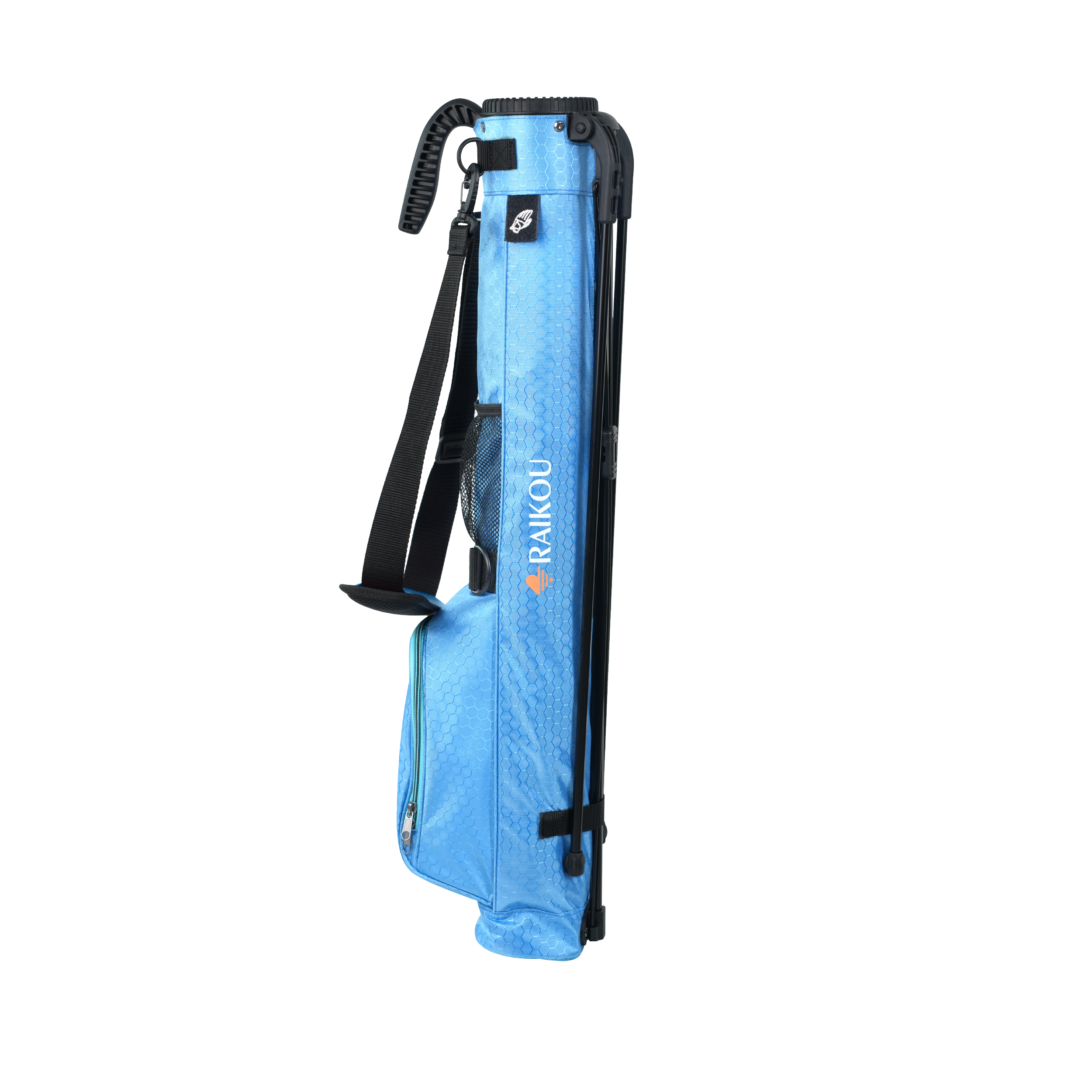 RAIKOU Golf Standbag leicht & kompakt, Tragegurt, wasserabweisend, 2 Taschen, 2-fach Divider, Pink/Blau