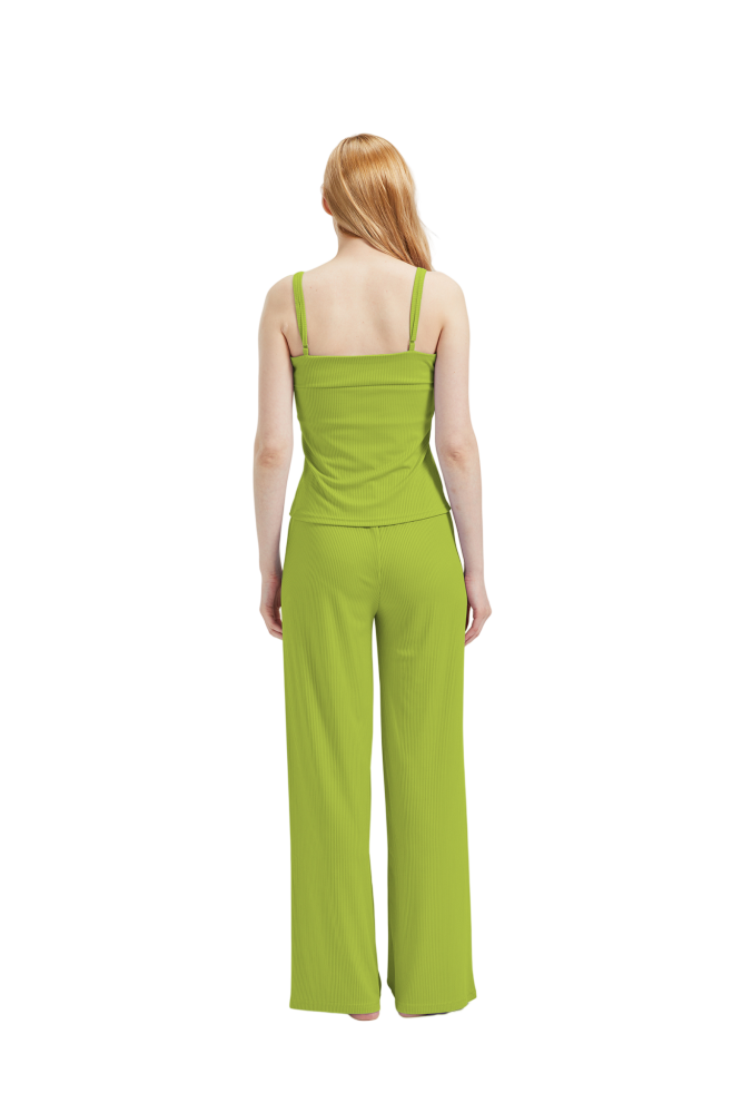 RAIKOU Schlafanzüge Für Damen Lange Schlafanzughose Set Nachtwäsche Hausanzug Freizeitanzug Zweiteiliger V-Ausschnitt Pyjama Set Nachthemd Pyjama Set Nachtwäsche Sleepwear