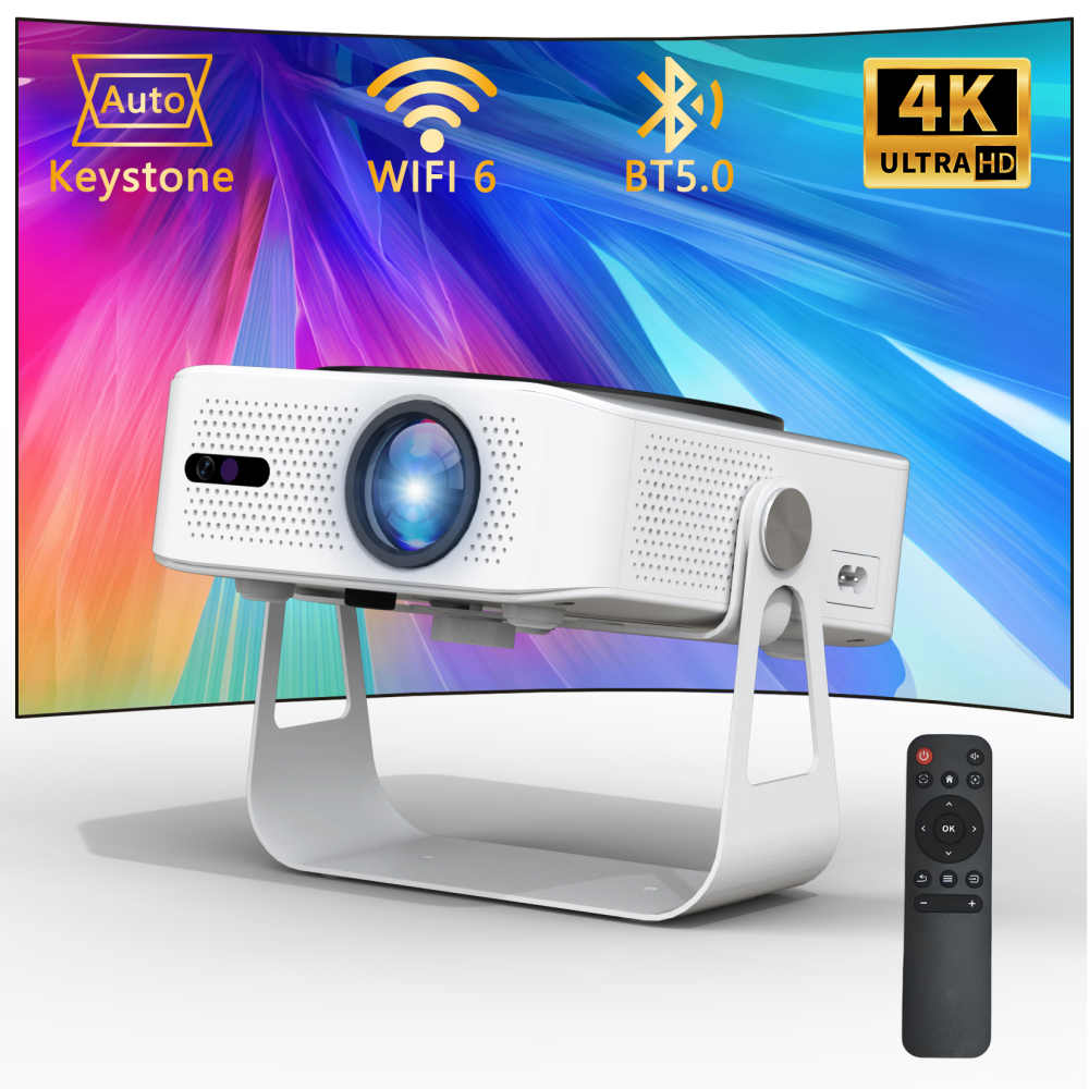 PR-101 Full HD 4K Beamer mit Android 11 – Tragbarer LED Projektor 360 ANSI Lumen, Autofokus, Screen-Mirroring für iOS/Windows/PS5/Xbox, Heimkino bis 150 Zoll