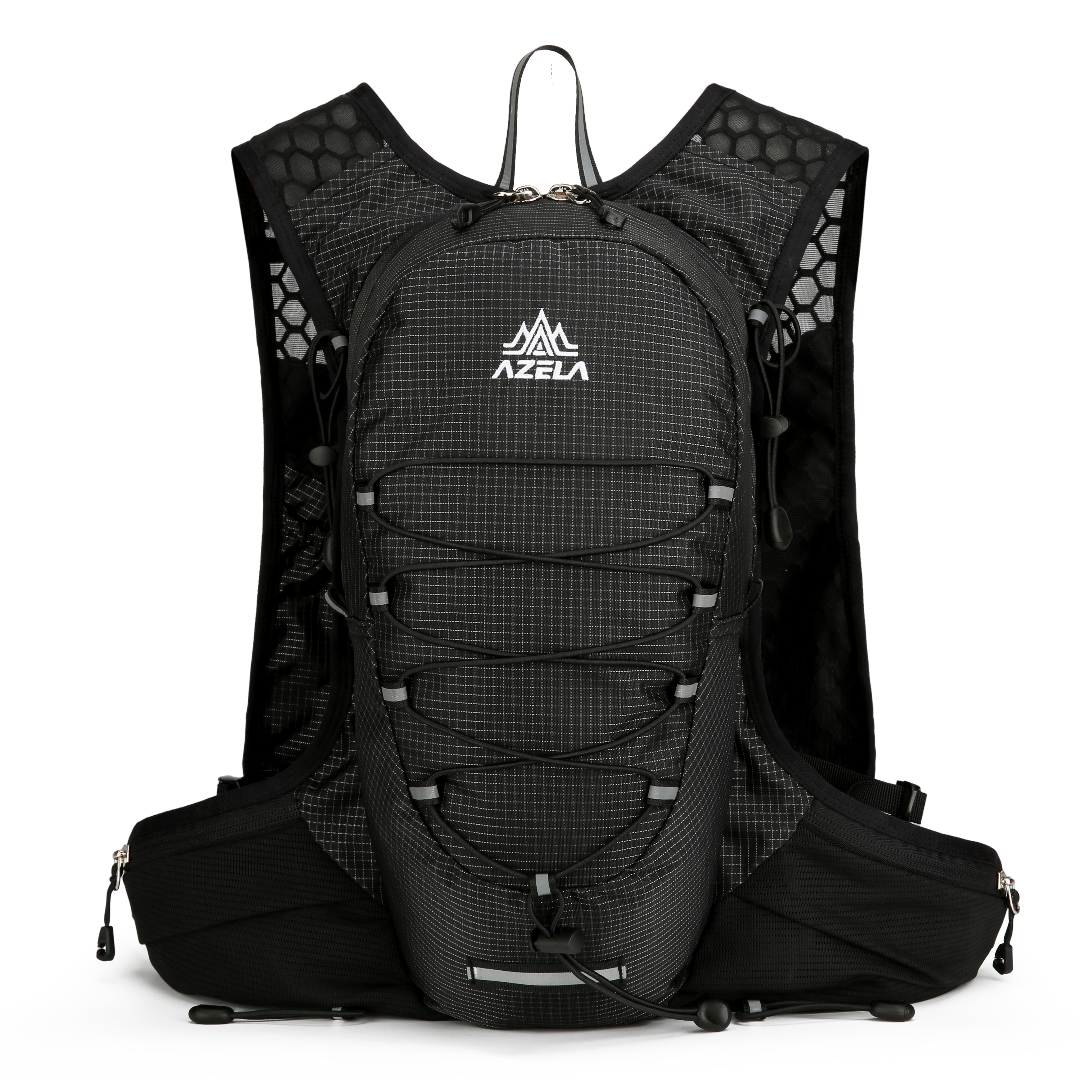 18L Laufweste für Damen und Herren, ultraleichter and wasserabweisender Fahrradrucksack (40 × 25 × 3,9 cm) mit Notfallpfeife, reflektierenden Streifen, Halterung für Trinkschlauch