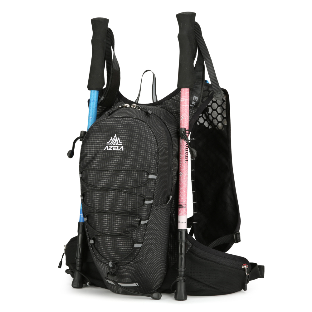 18L Laufweste für Damen und Herren, ultraleichter and wasserabweisender Fahrradrucksack (40 × 25 × 3,9 cm) mit Notfallpfeife, reflektierenden Streifen, Halterung für Trinkschlauch