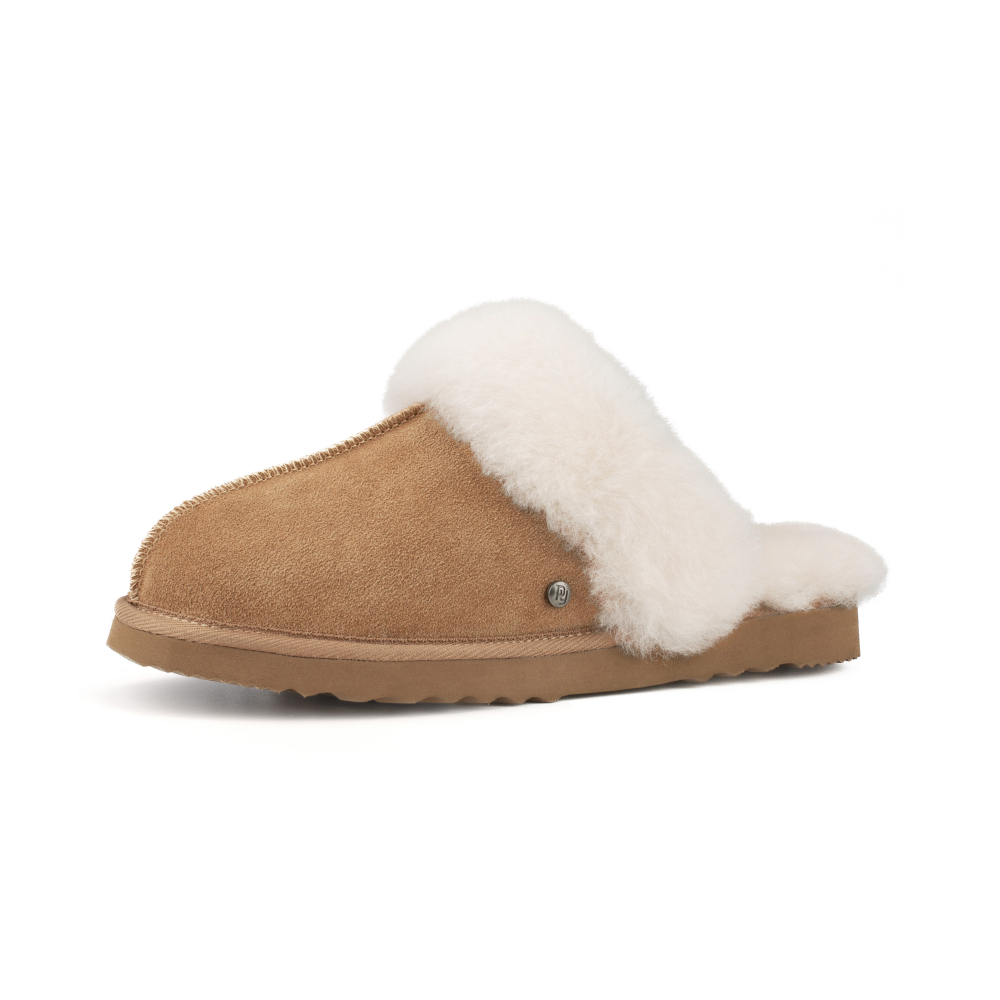 Parfeying Damen-Pantoletten aus Lamm- und Schaffell für den Innen- und Außenbereich aus Lammfell-Leder