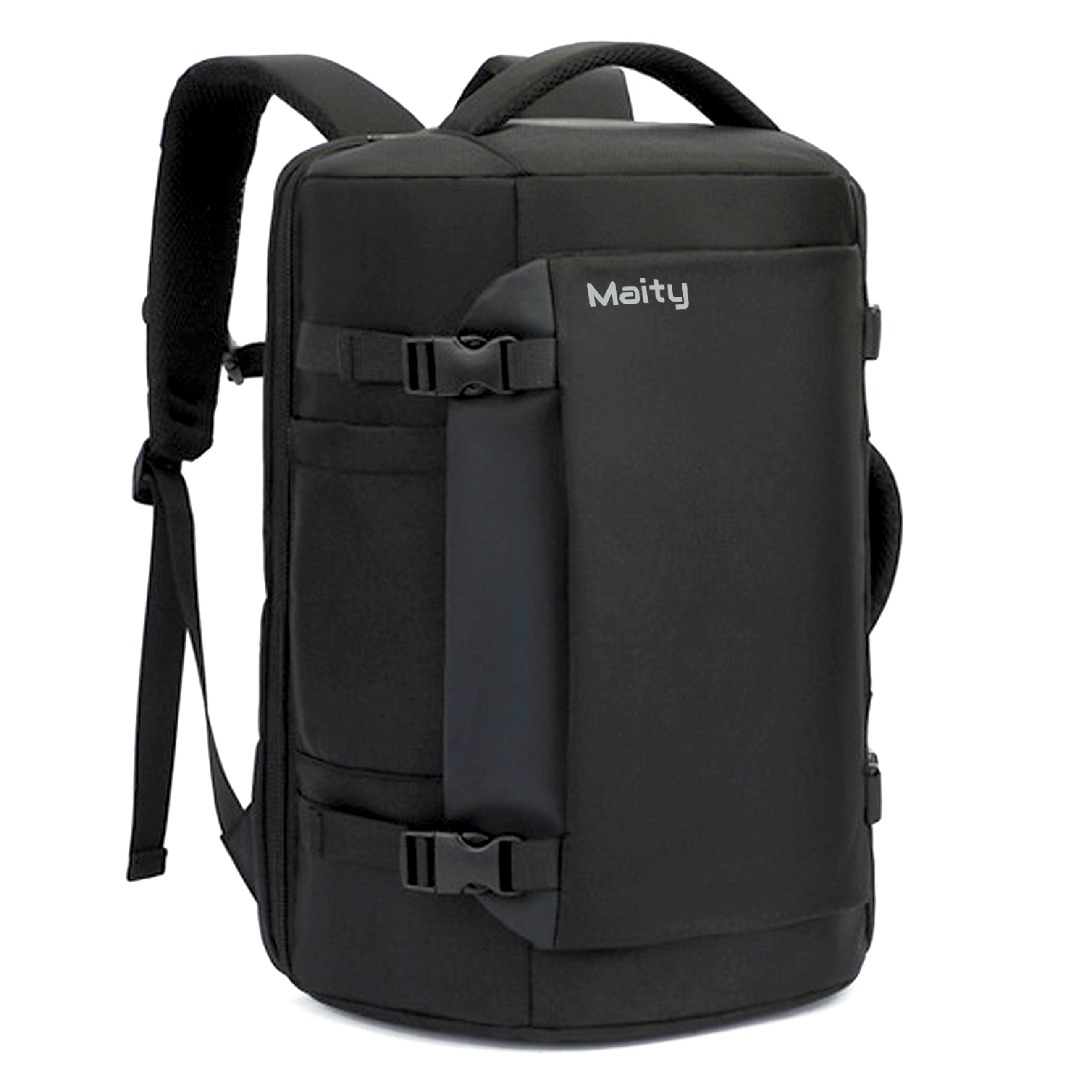 Reiserucksack 40L, Handgepäck Rucksack für Herren, Laptop Backpack bis 17 Zoll, wasserdicht, Schwarz