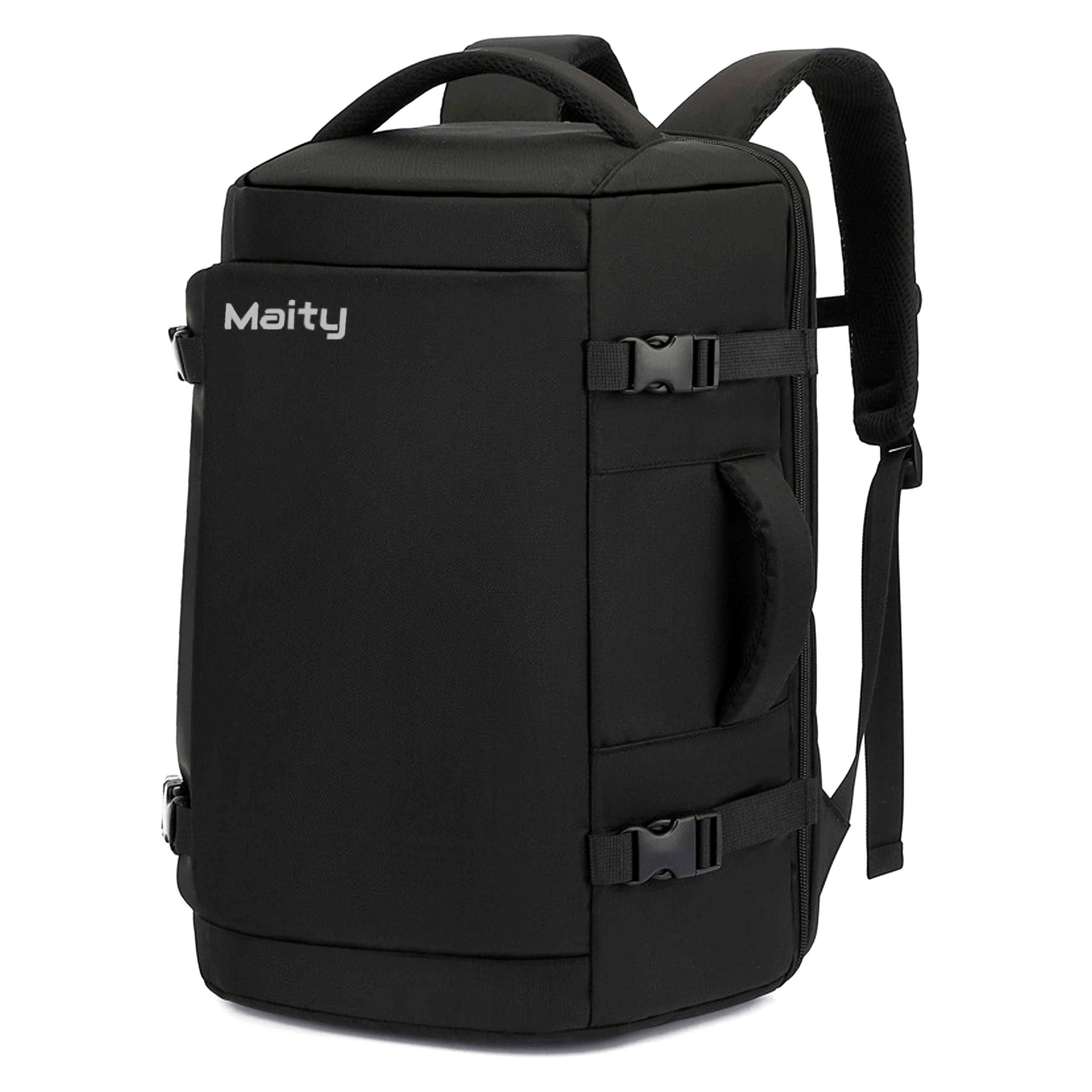 Reiserucksack 40L, Handgepäck Rucksack für Herren, Laptop Backpack bis 17 Zoll, wasserdicht, Schwarz