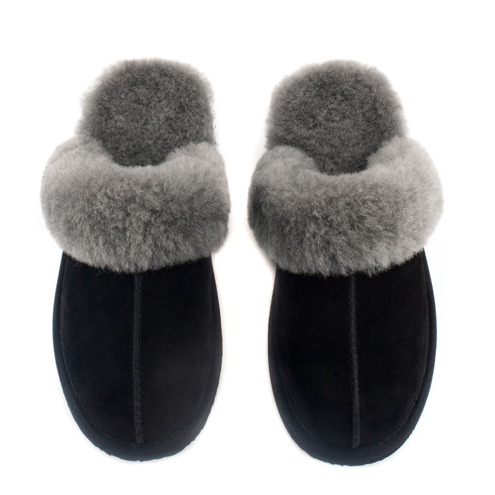 Parfeying Damen-Pantoletten aus Lamm- und Schaffell für den Innen- und Außenbereich aus Lammfell-Leder