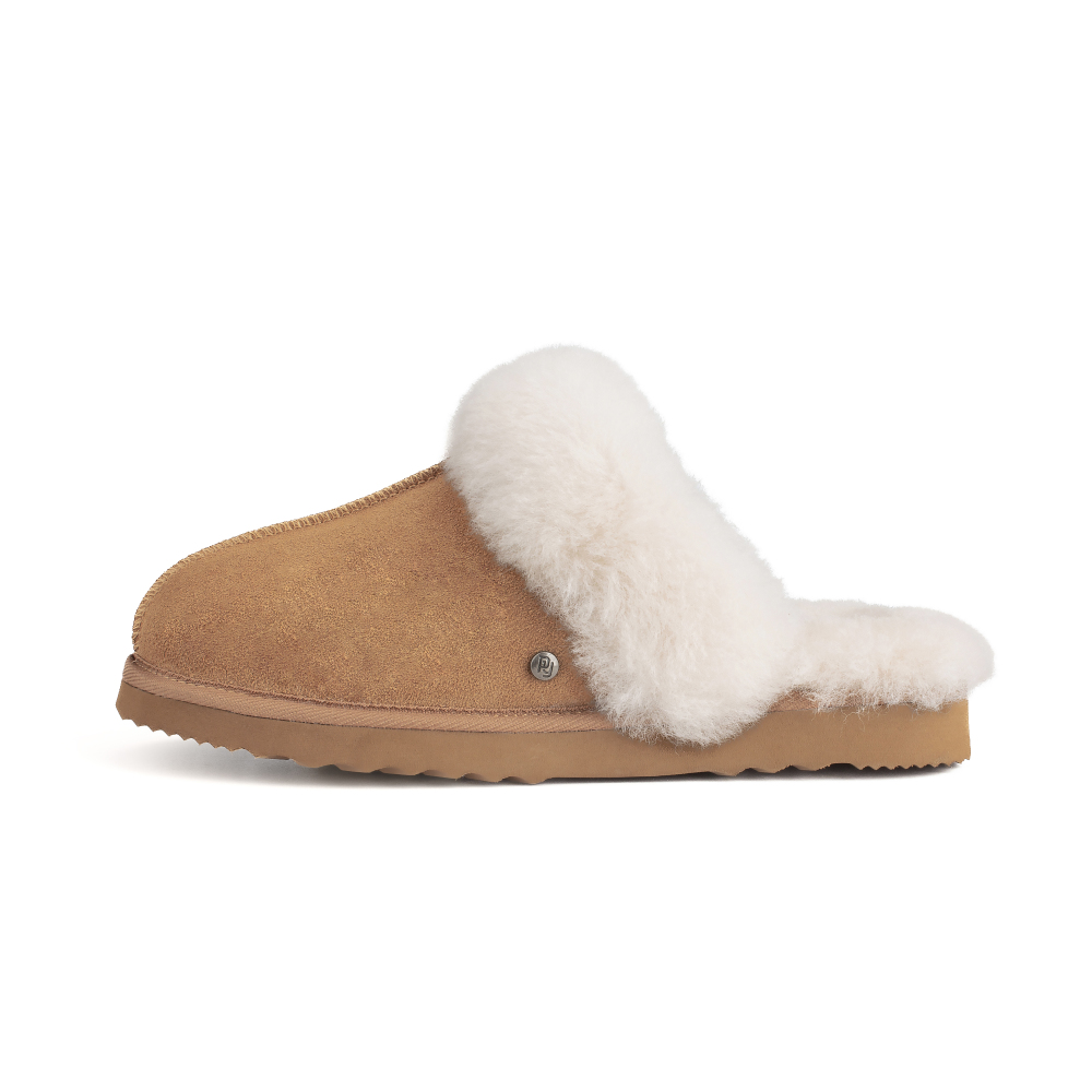 Parfeying Damen-Pantoletten aus Lamm- und Schaffell für den Innen- und Außenbereich aus Lammfell-Leder