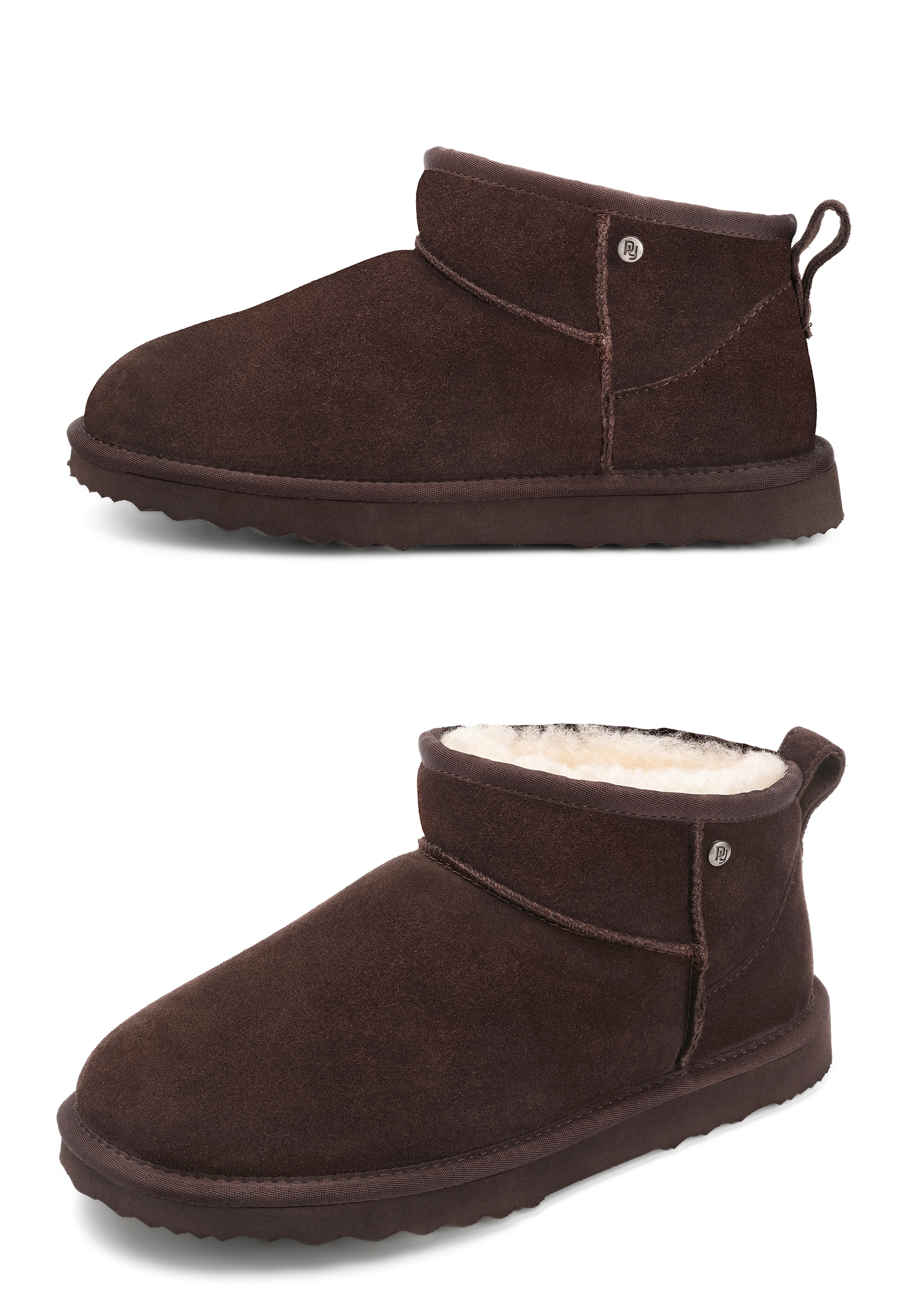 Kurze Herrenstiefel aus Wildleder mit Fellfutter – warm für den Winter und den Alltag