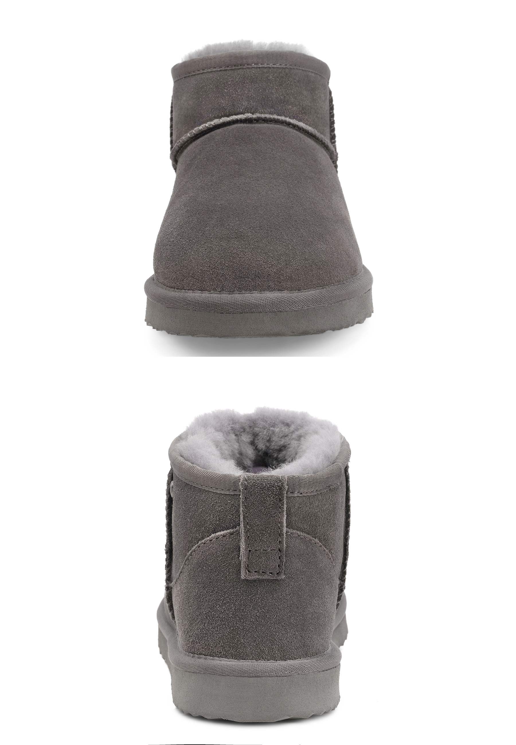 Kurze Stiefel aus pelzigem Wildleder für Damen – warmer Winter, Outdoor und Alltag