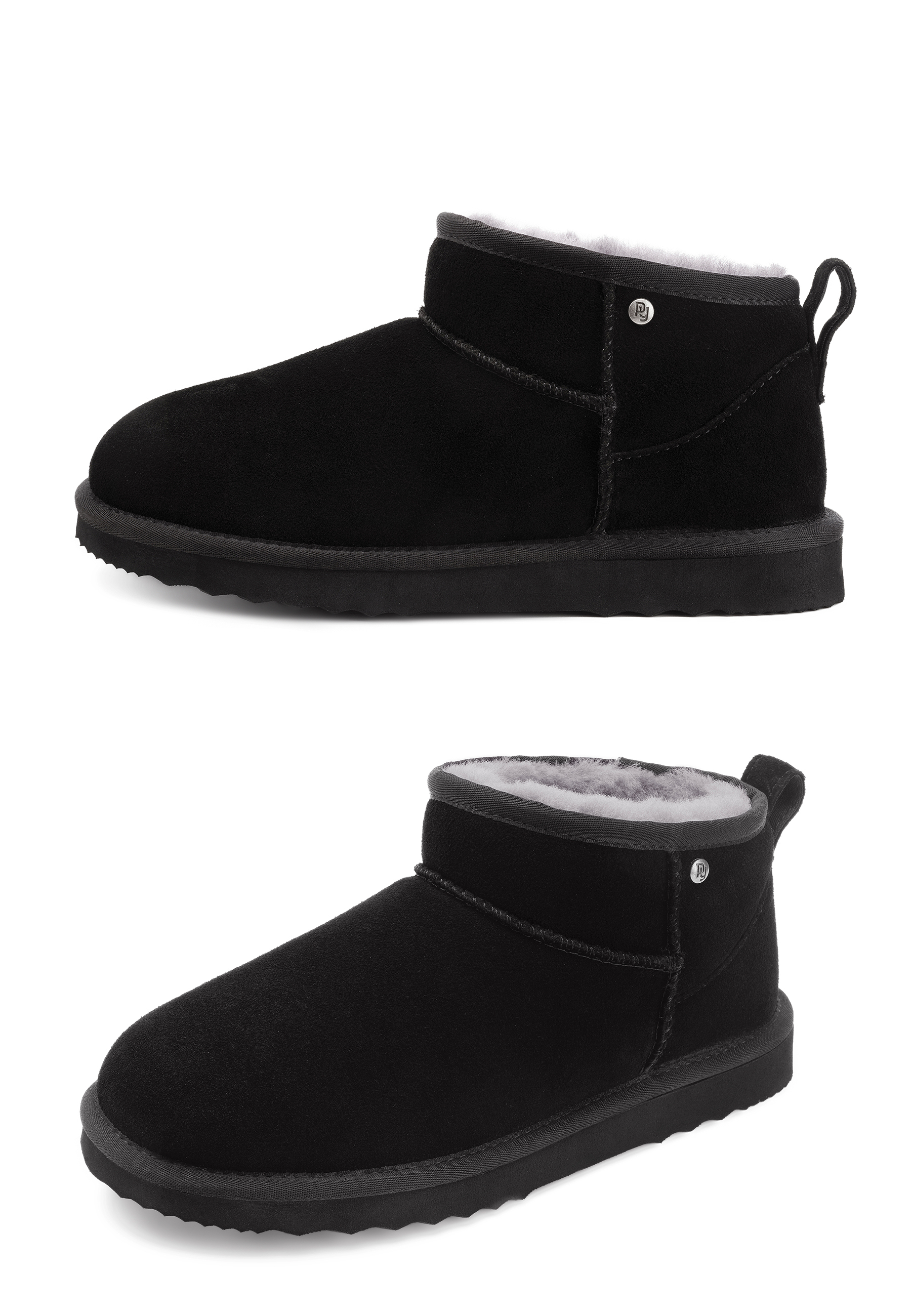 Kurze Herrenstiefel aus Wildleder mit Fellfutter – warm für den Winter und den Alltag