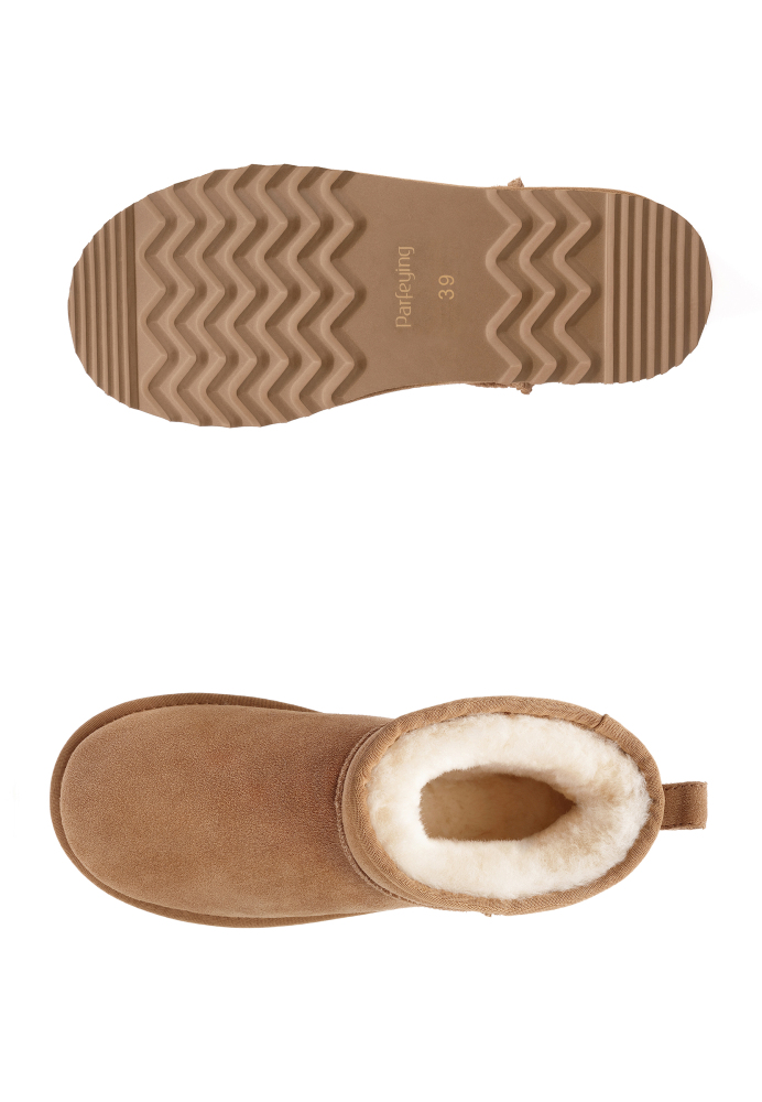Kurze Stiefel aus pelzigem Wildleder für Damen – warmer Winter, Outdoor und Alltag
