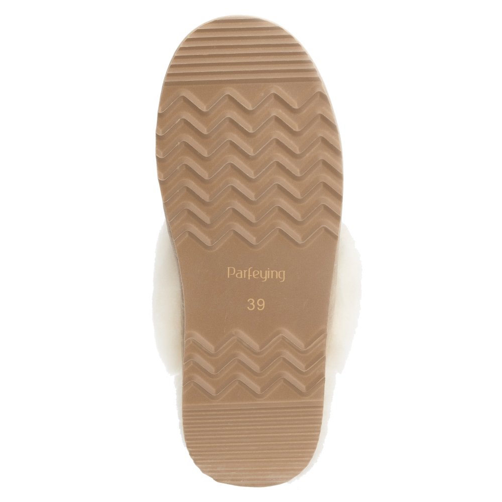 Parfeying Damen-Pantoletten aus Lamm- und Schaffell für den Innen- und Außenbereich aus Lammfell-Leder