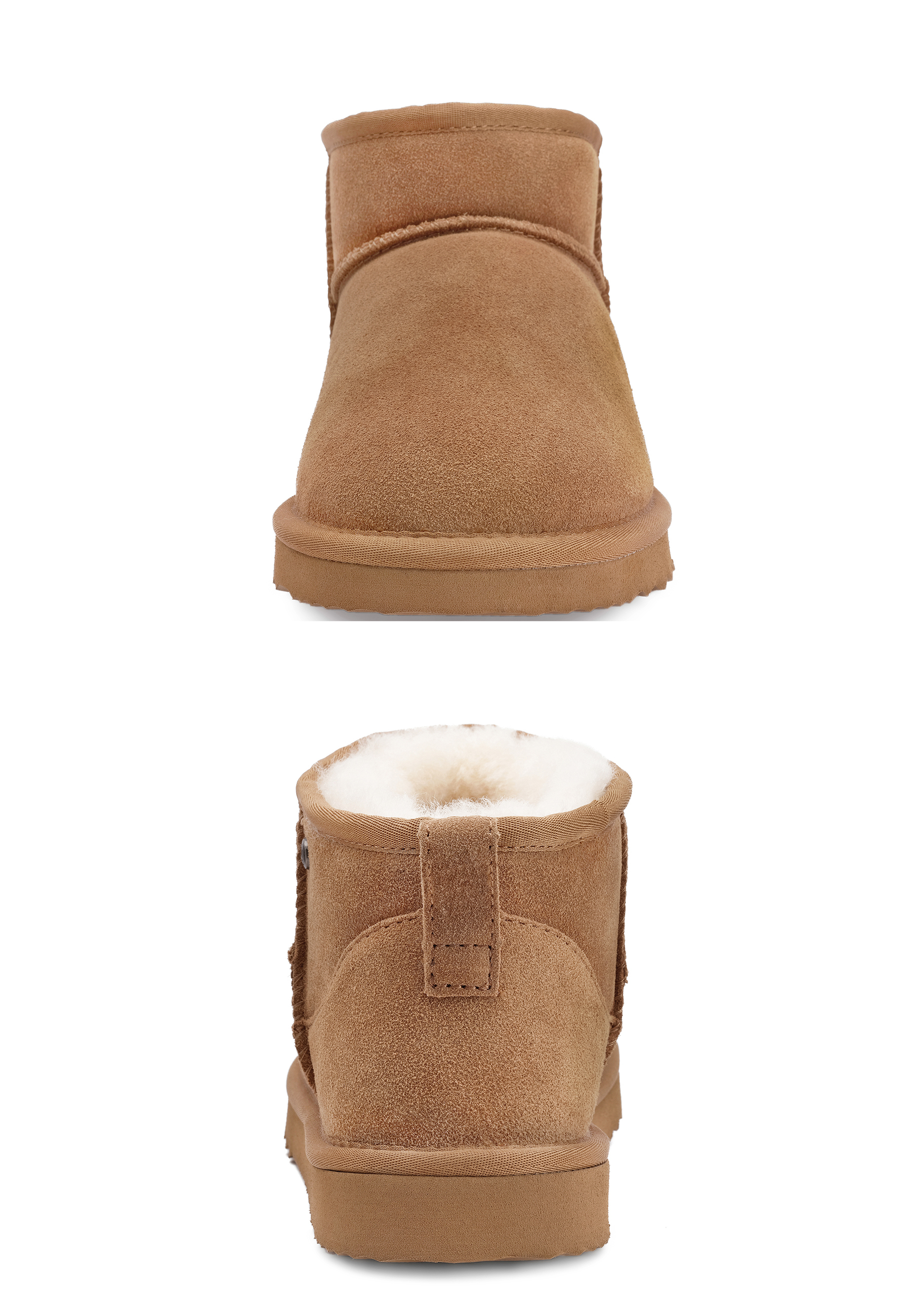 Kurze Stiefel aus pelzigem Wildleder für Damen – warmer Winter, Outdoor und Alltag