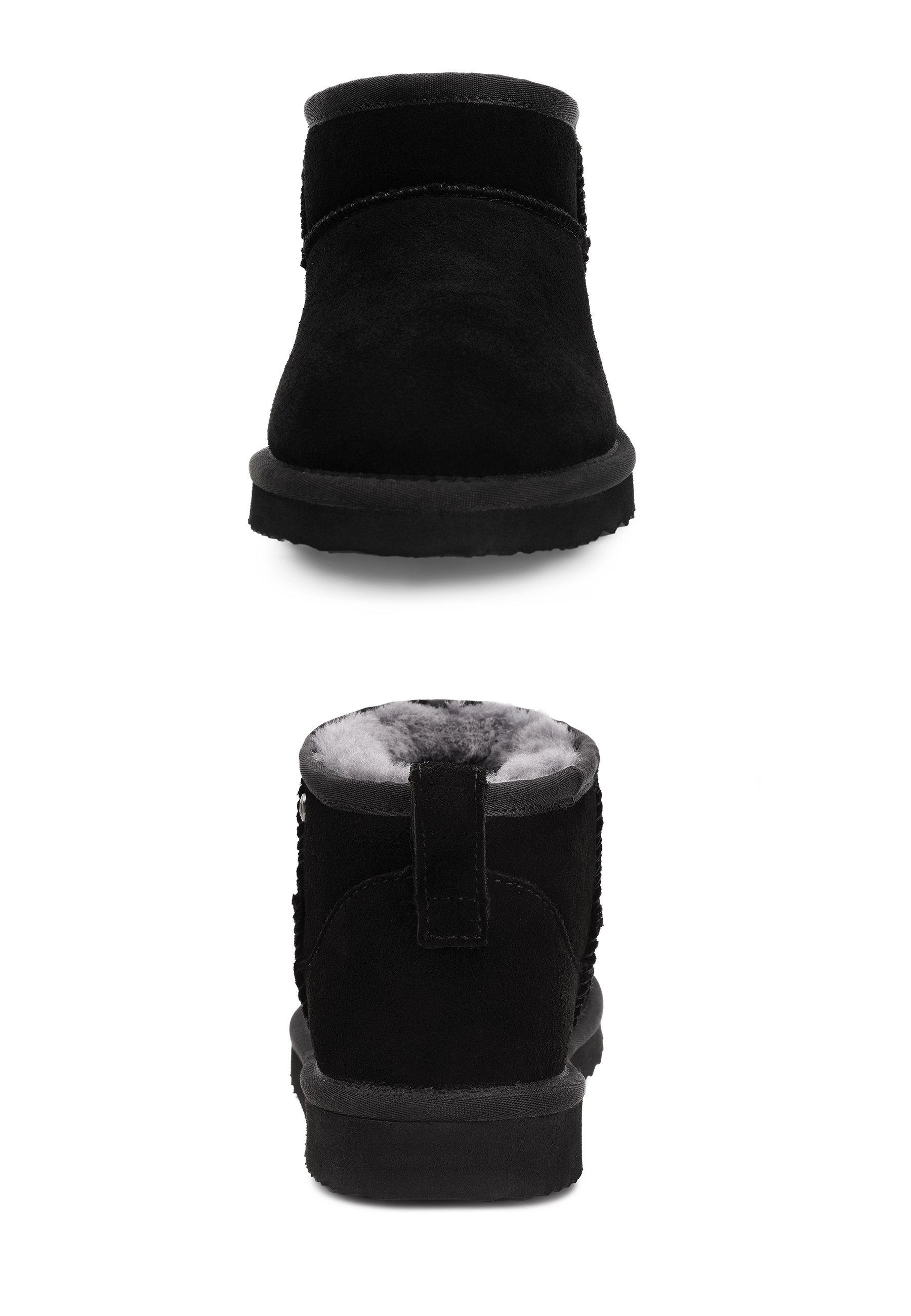 Kurze Stiefel aus pelzigem Wildleder für Damen – warmer Winter, Outdoor und Alltag