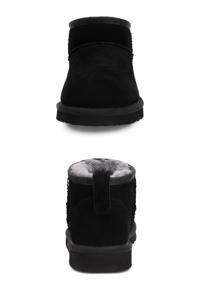 Kurze Stiefel aus pelzigem Wildleder für Damen – warmer Winter, Outdoor und Alltag