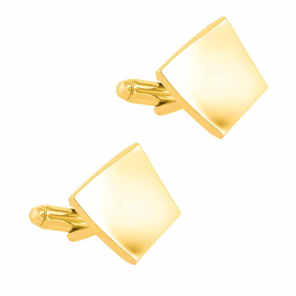 Manschettenknöpfe Quadratisches Design, Edelstahl in Silber/Gold, Glänzend poliert