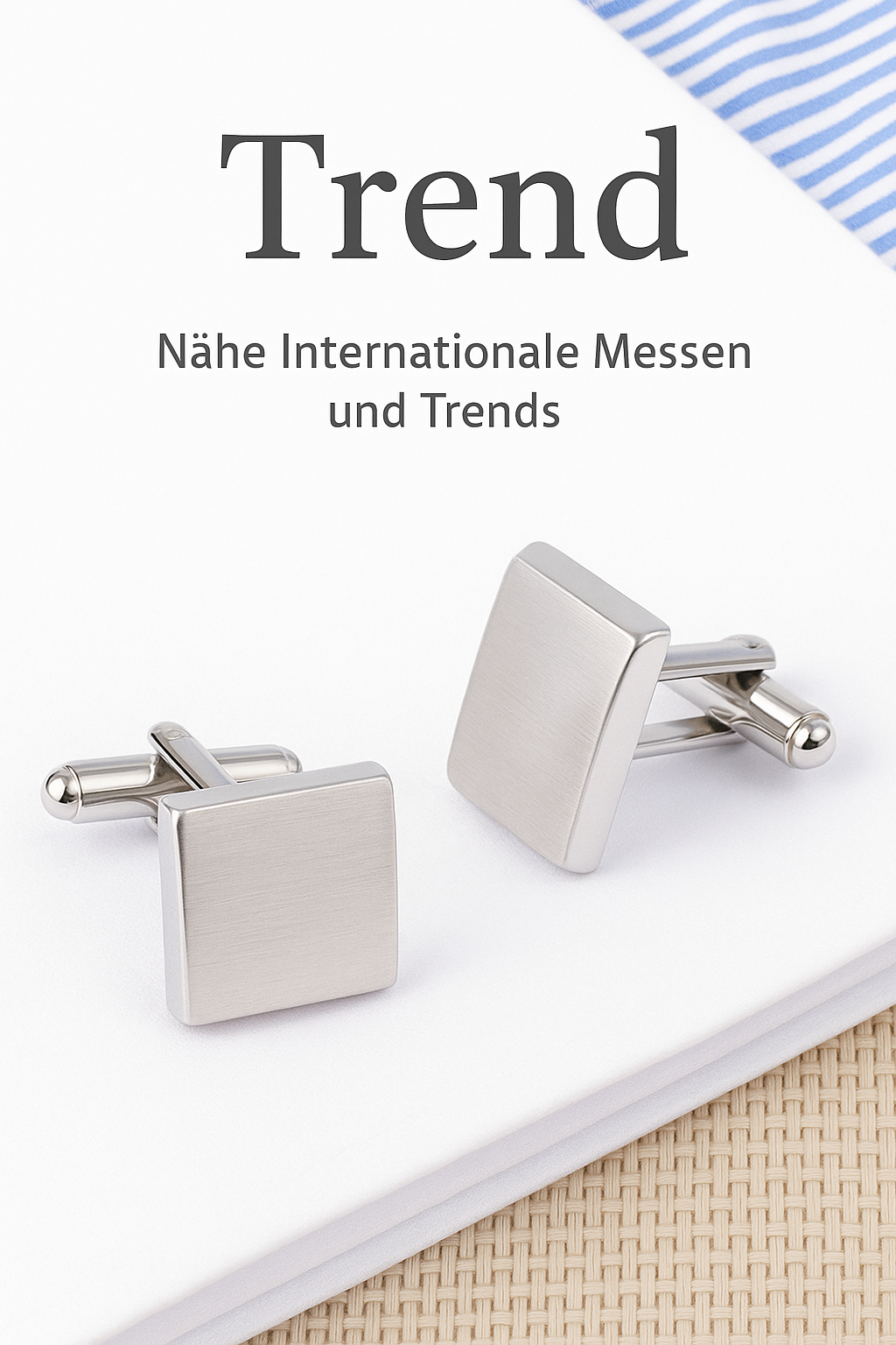 Manschettenknöpfe Quadratisches Design, Edelstahl in Silber/Gold, Glänzend poliert