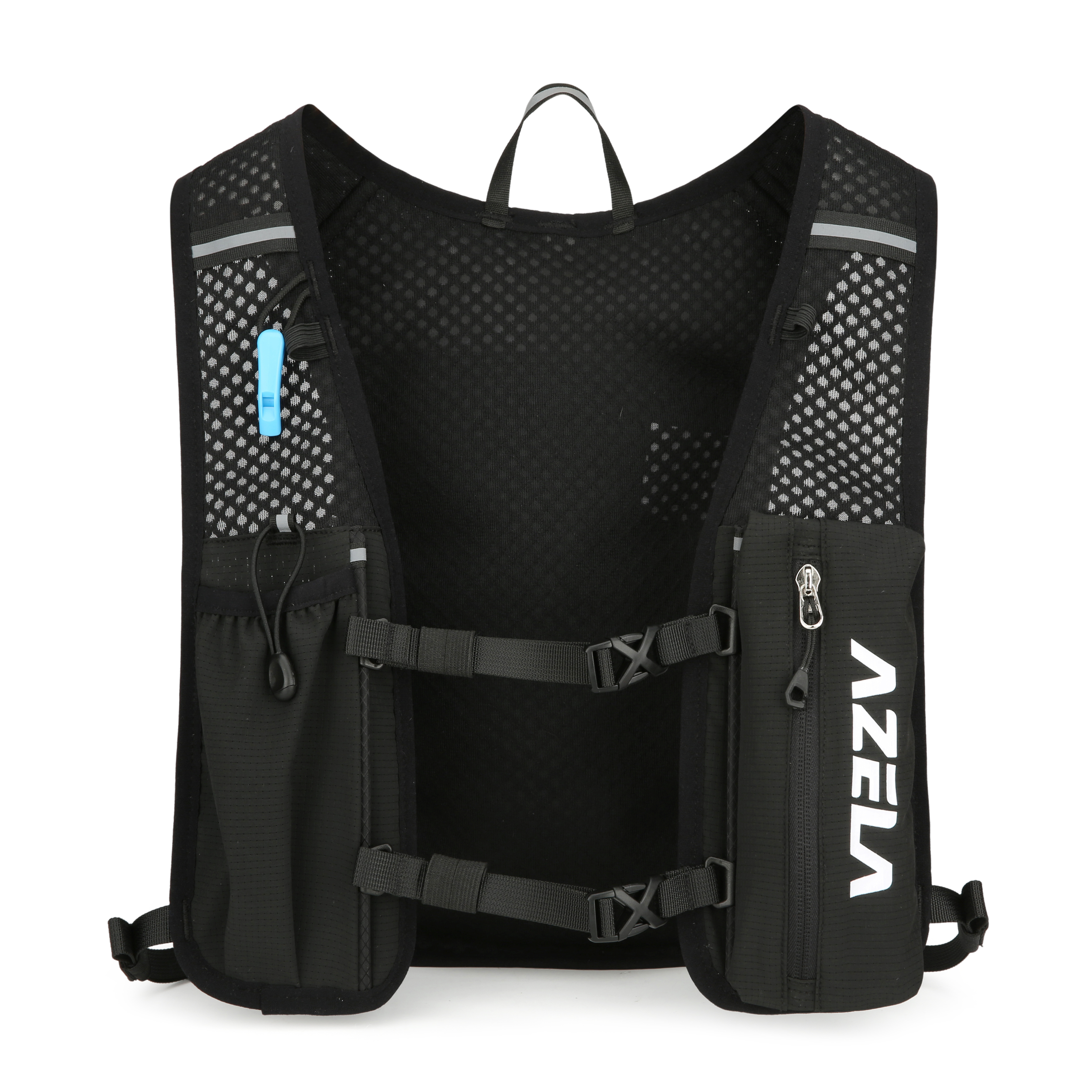 Azela 5L Laufrucksack, Ultraleichter Trinkrucksack für Damen Herren, Atmungsaktive Sportweste mit Wasserblasenfach, Ergonomischer Trailrunning Rucksack für Joggen, Radfahren, Marathon,