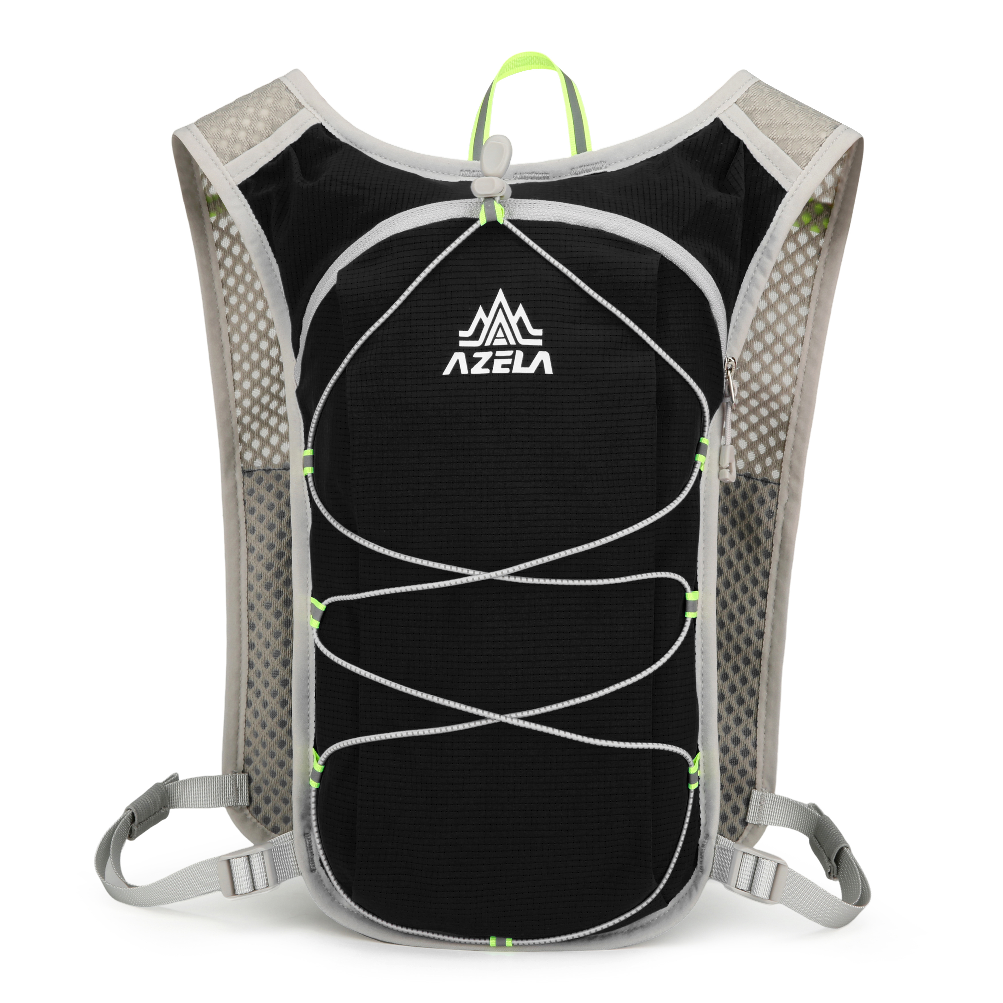 Azela 5L Laufrucksack, Ultraleichter Trinkrucksack für Damen Herren, Atmungsaktive Sportweste mit Wasserblasenfach, Ergonomischer Trailrunning Rucksack für Joggen, Radfahren, Marathon,