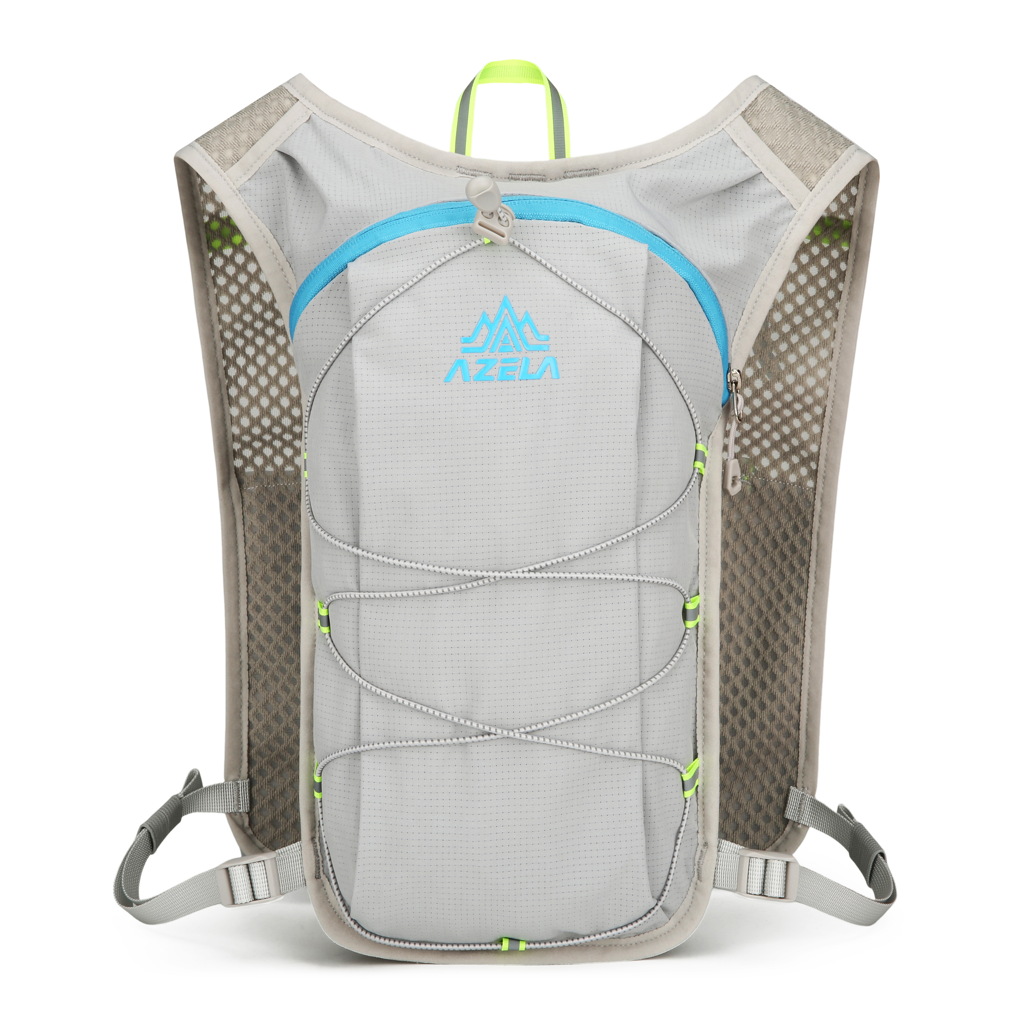 Azela 5L Laufrucksack, Ultraleichter Trinkrucksack für Damen Herren, Atmungsaktive Sportweste mit Wasserblasenfach, Ergonomischer Trailrunning Rucksack für Joggen, Radfahren, Marathon,