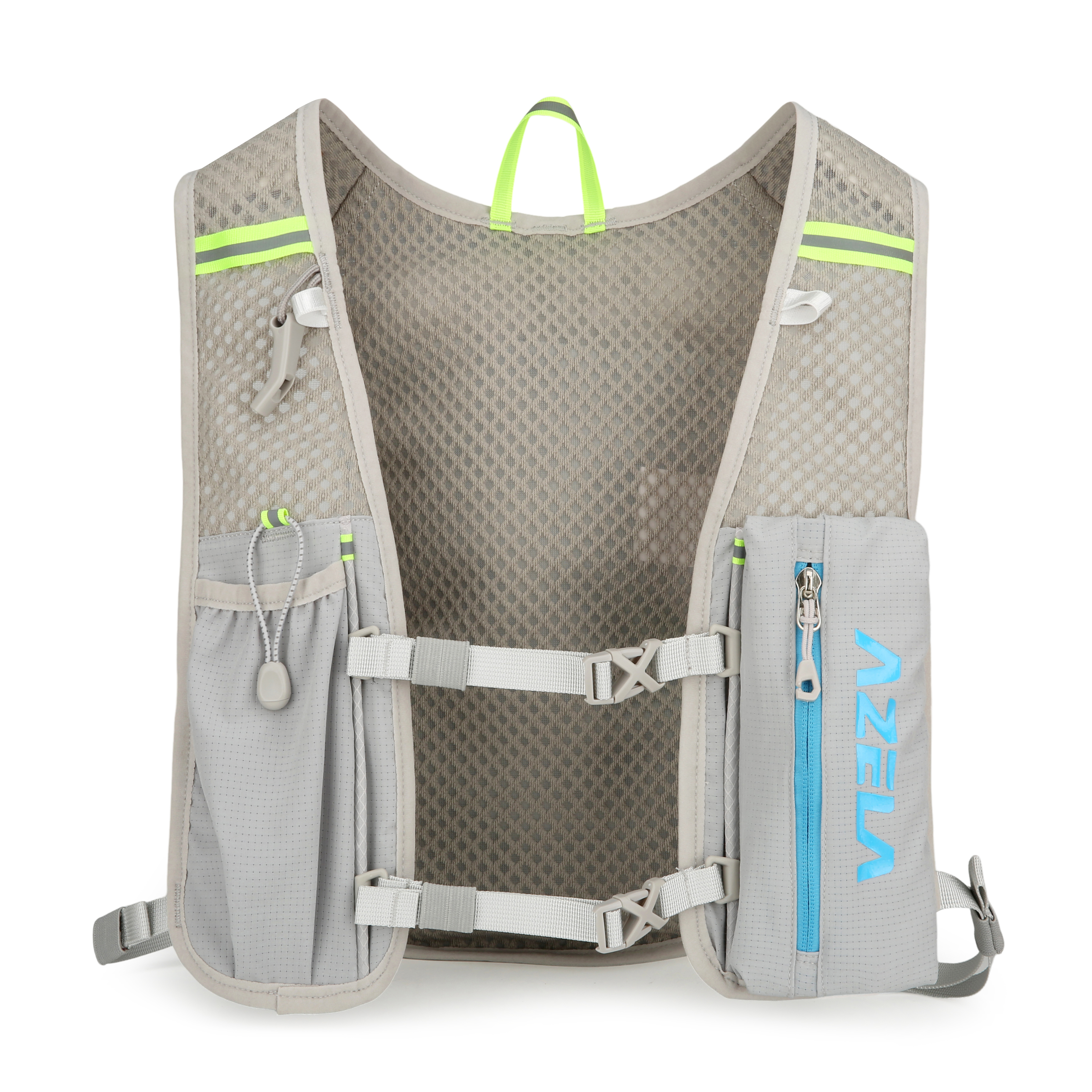 Azela 5L Laufrucksack, Ultraleichter Trinkrucksack für Damen Herren, Atmungsaktive Sportweste mit Wasserblasenfach, Ergonomischer Trailrunning Rucksack für Joggen, Radfahren, Marathon,
