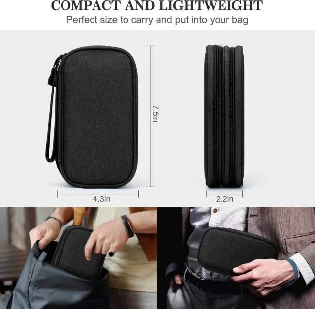 Travel Cable Organizer Bag, Portable Waterproof Double-layer Storage Pouch for Electronic Accessories,MY SHOP,Travel Cable Organizer Bag, Portable Waterproof Double-layer Storage Pouch for Electronic Accessories