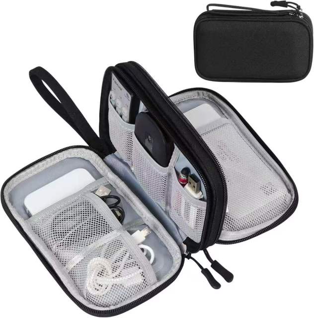 Travel Cable Organizer Bag, Portable Waterproof Double-layer Storage Pouch for Electronic Accessories,MY SHOP,Travel Cable Organizer Bag, Portable Waterproof Double-layer Storage Pouch for Electronic Accessories