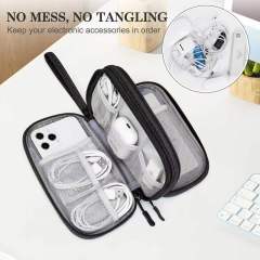 Travel Cable Organizer Bag, Portable Waterproof Double-layer Storage Pouch for Electronic Accessories,MY SHOP,Travel Cable Organizer Bag, Portable Waterproof Double-layer Storage Pouch for Electronic Accessories