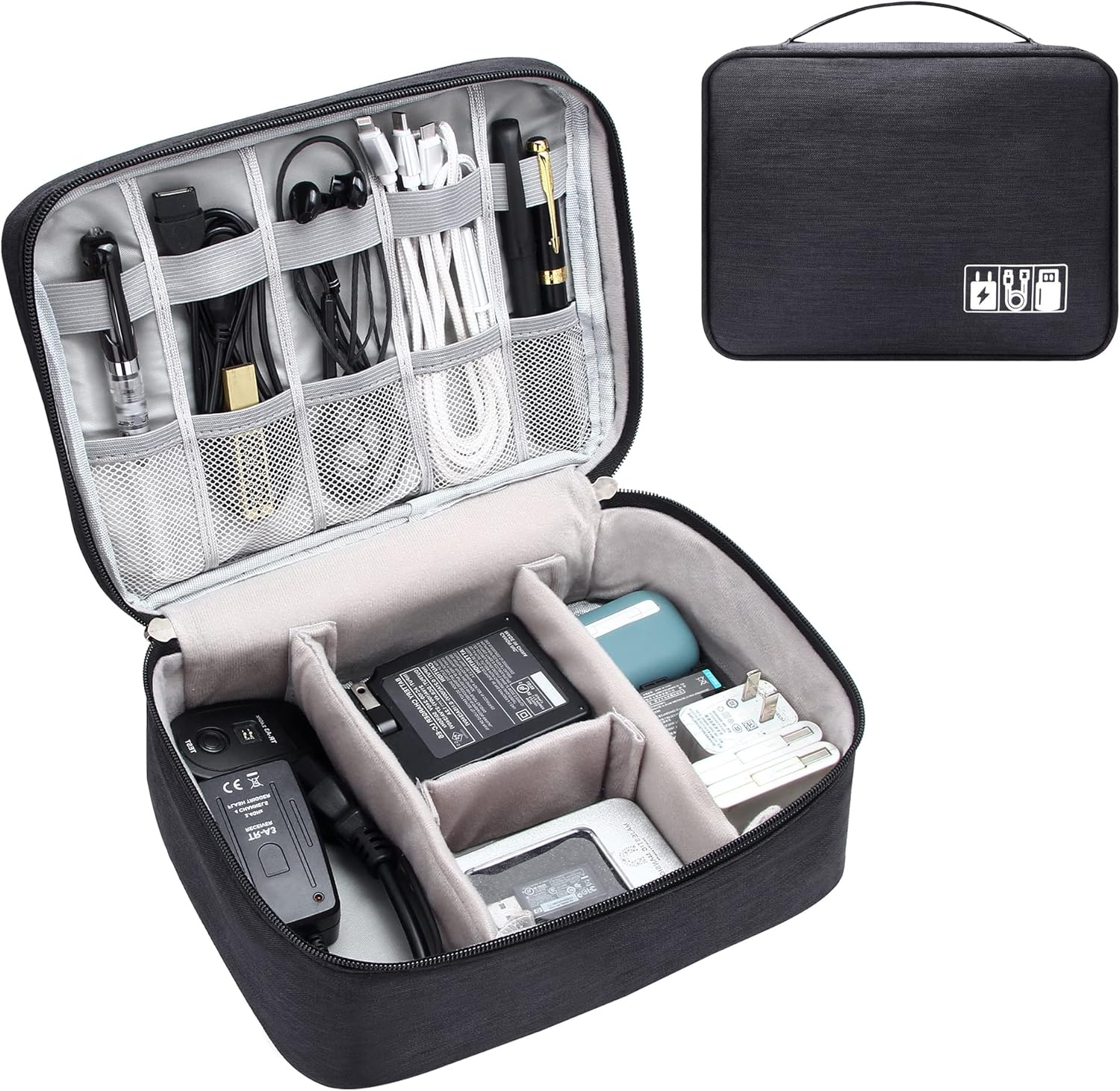 GLANIX Multifunctional Electronics Organizer Bag,Glanix-industry,GLANIX Multifunctional Electronics Organizer Bag | Waterproof Travel Cable Organizer with Adjustable Dividers