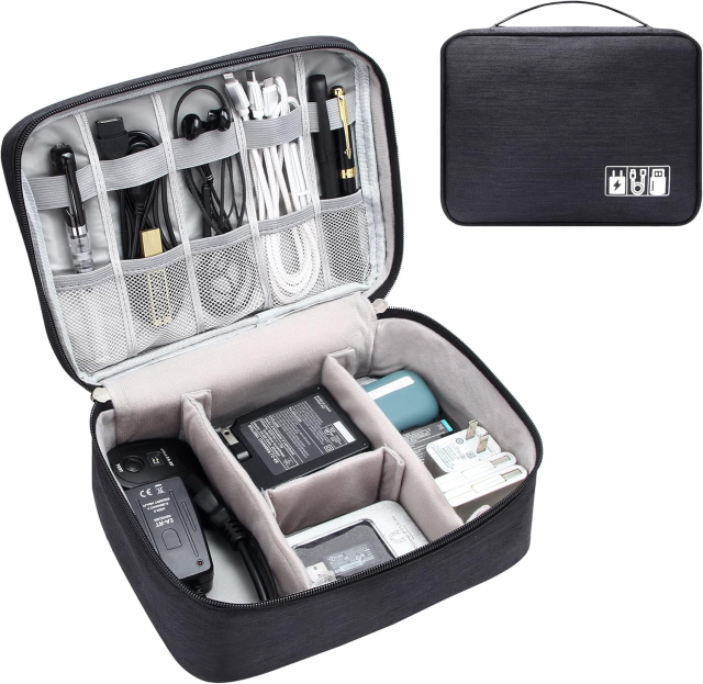 GLANIX Multifunctional Electronics Organizer Bag,Glanix-industry,GLANIX Multifunctional Electronics Organizer Bag | Waterproof Travel Cable Organizer with Adjustable Dividers