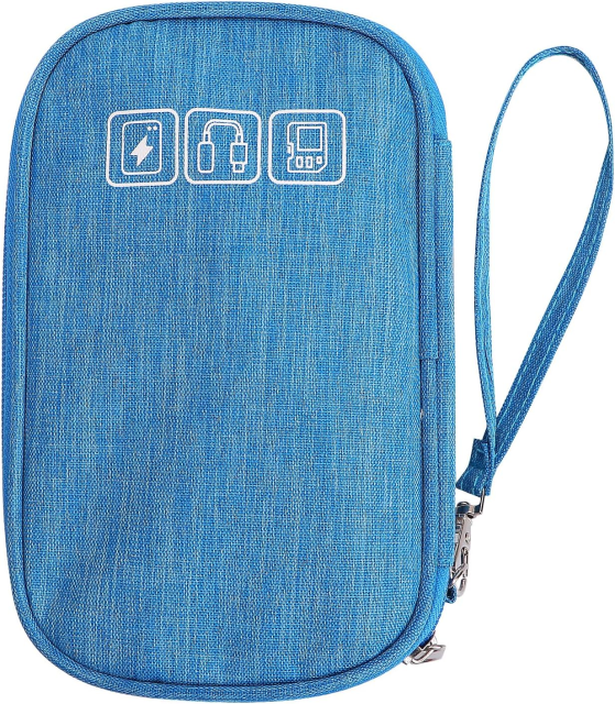GLANIX Blue Compact Cable Organizer Bag,Glanix-industry,GLANIX Blue Cable Organizer Bag