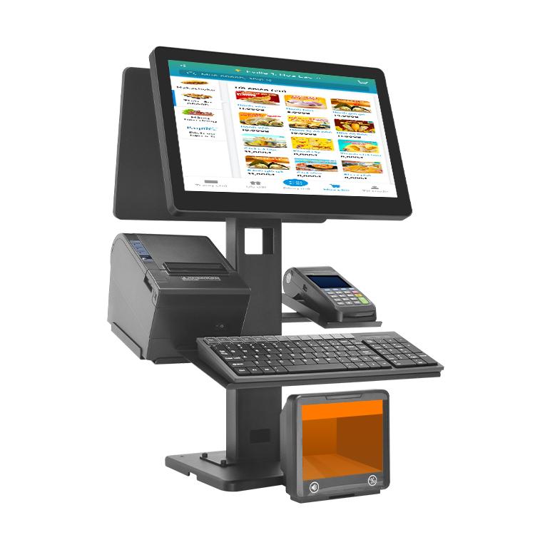 15.6-inch dual screen shopping mall POS terminal,posodm.com,15.6-Inch Dual Screen POS Terminal | Space-Saving Mall Checkout Solution