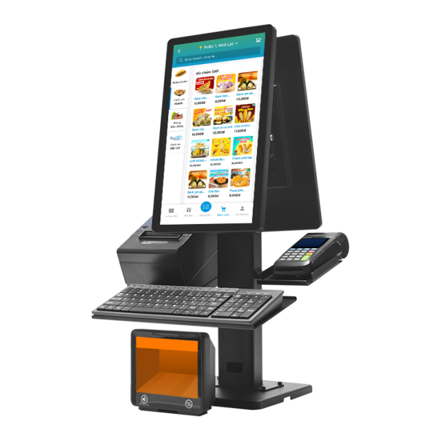 15.6-inch dual screen shopping mall POS terminal,posodm.com,15.6-Inch Dual Screen POS Terminal | Space-Saving Mall Checkout Solution