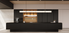 Minimalist Midnight Black Vertical-Ribbed Aluminum Cabinet