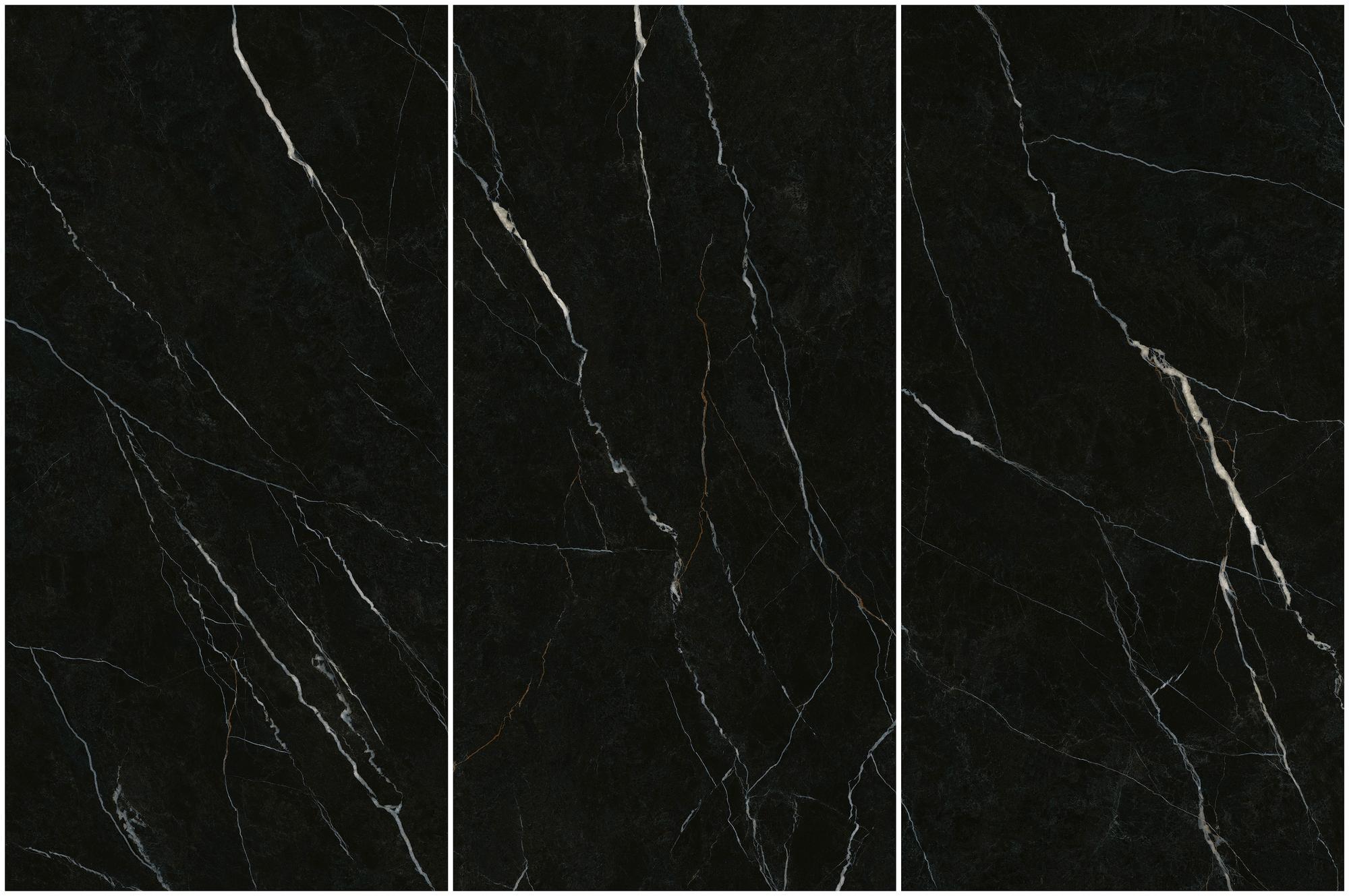 Pure Black Marble Patterned Rustic Tile