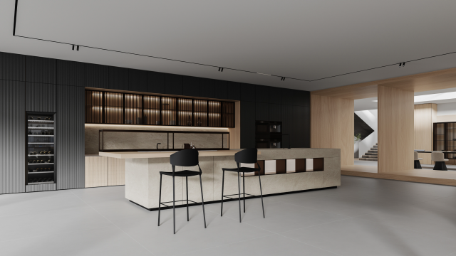 Modern Dark Gray Aluminum Cabinets