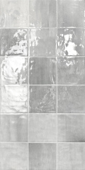 Glossy Gray Gradient Grid Wall Tile