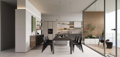 Contemporary White Aluminum Cabinets