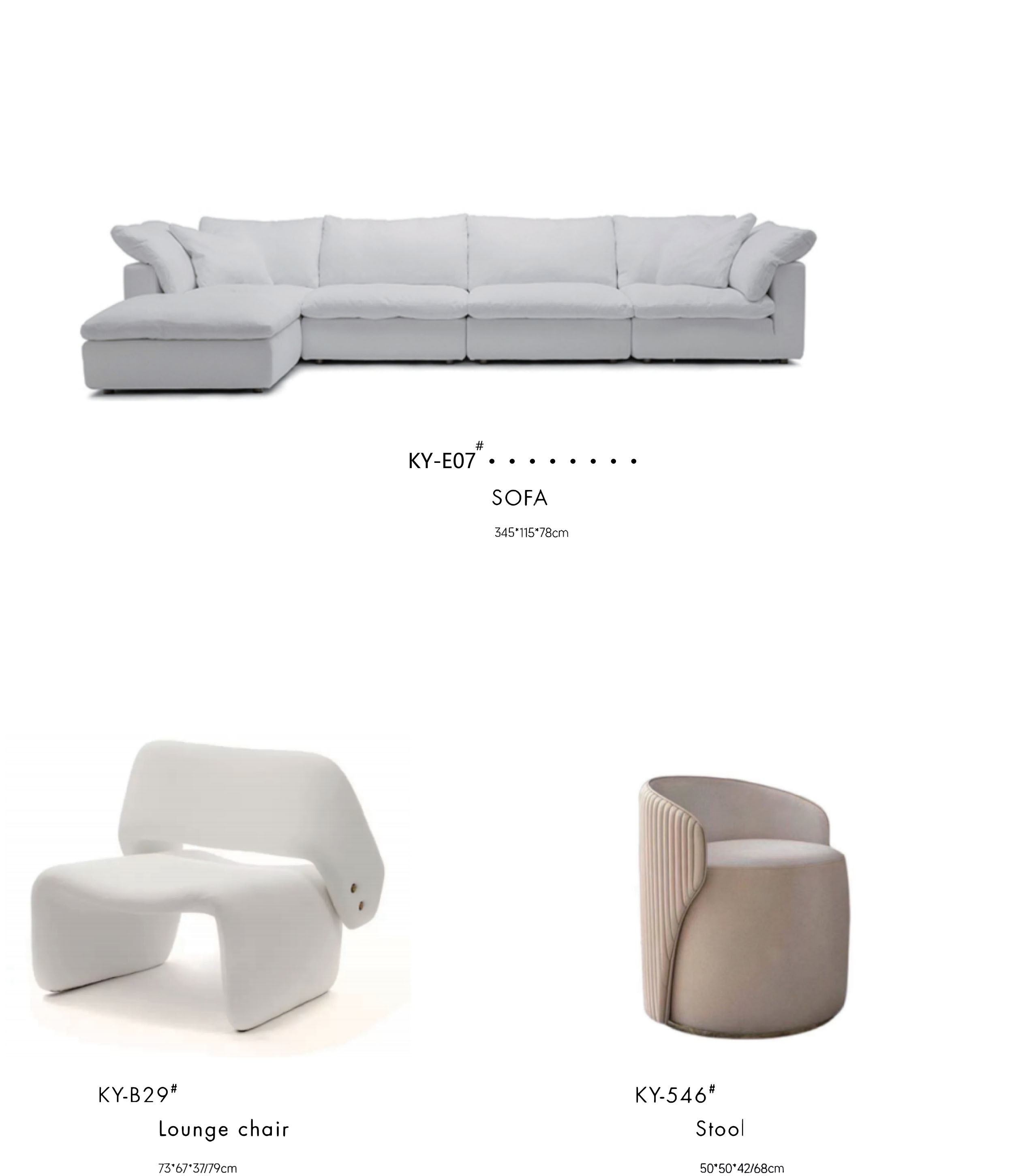 Minimalist White Cotton Linen Modular Cloud Sofa Set