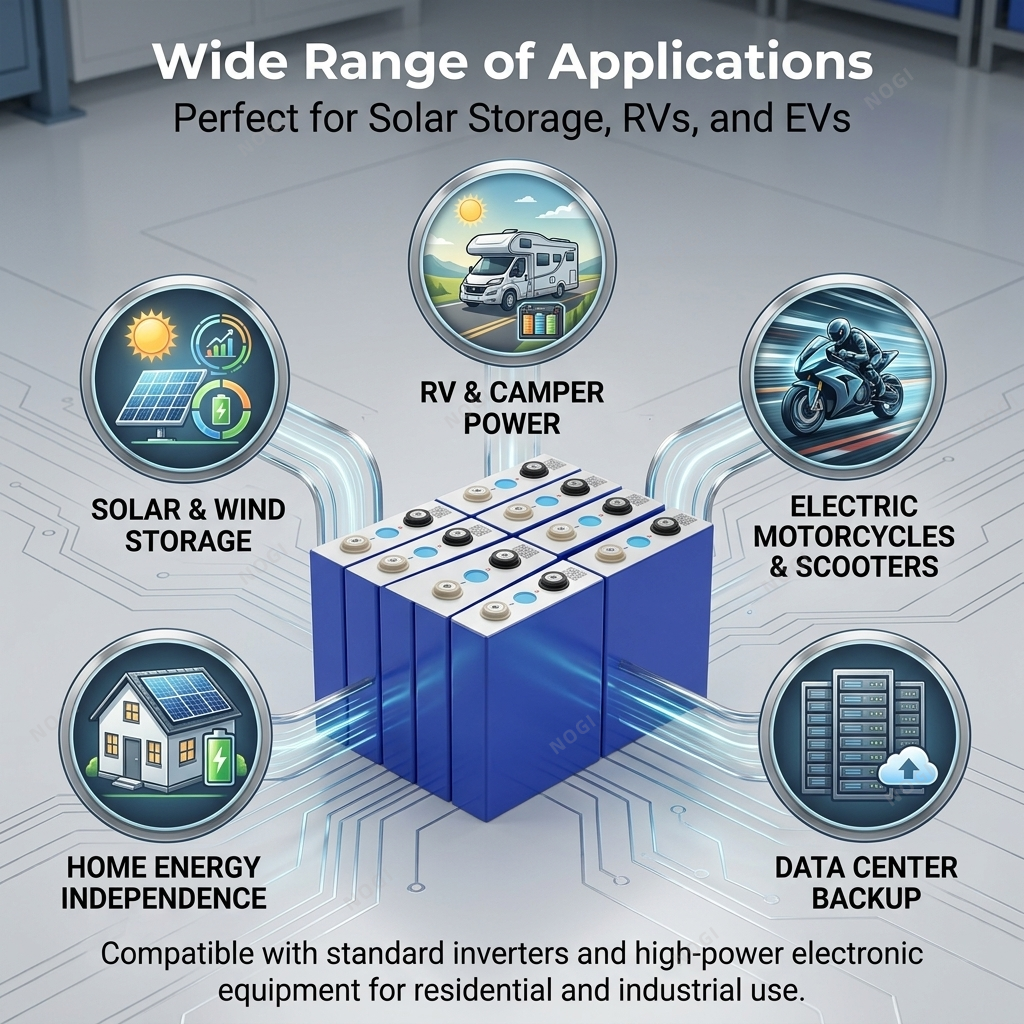 High Performance EVE LF105 3.2V 105Ah LiFePO4 Prismatic Cell | Safe Rechargeable LFP Battery,NOGIPower ,High Performance EVE LF105 3.2V 105Ah LiFePO4 Prismatic Cell | Safe Rechargeable LFP Battery