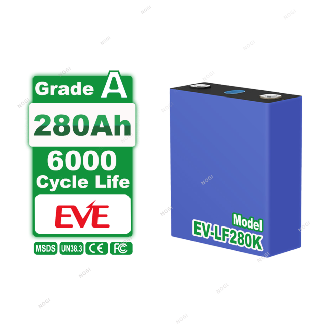 EVE LF280K 3.2v 280Ah LiFePO4 Battery Cell High Safety Explosion-proof Valve LFP Prismatic Cell for Industrial Commercial Residential Energy Storage,NOGIPower ,EVE LF280K 3.2v 280Ah LiFePO4 Battery Cell High Safety Explosion-proof Valve LFP Prismatic Cell for Industrial Commercial Residential Energy Storage