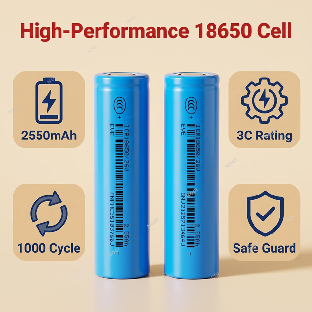 Grade A EVE ICR18650/26V 3.6V 2600mAh New Lithium Cell for Battery Pack Assembly,NOGIPower ,Grade A EVE ICR18650/26V 3.6V 2600mAh New Lithium Cell for Battery Pack Assembly