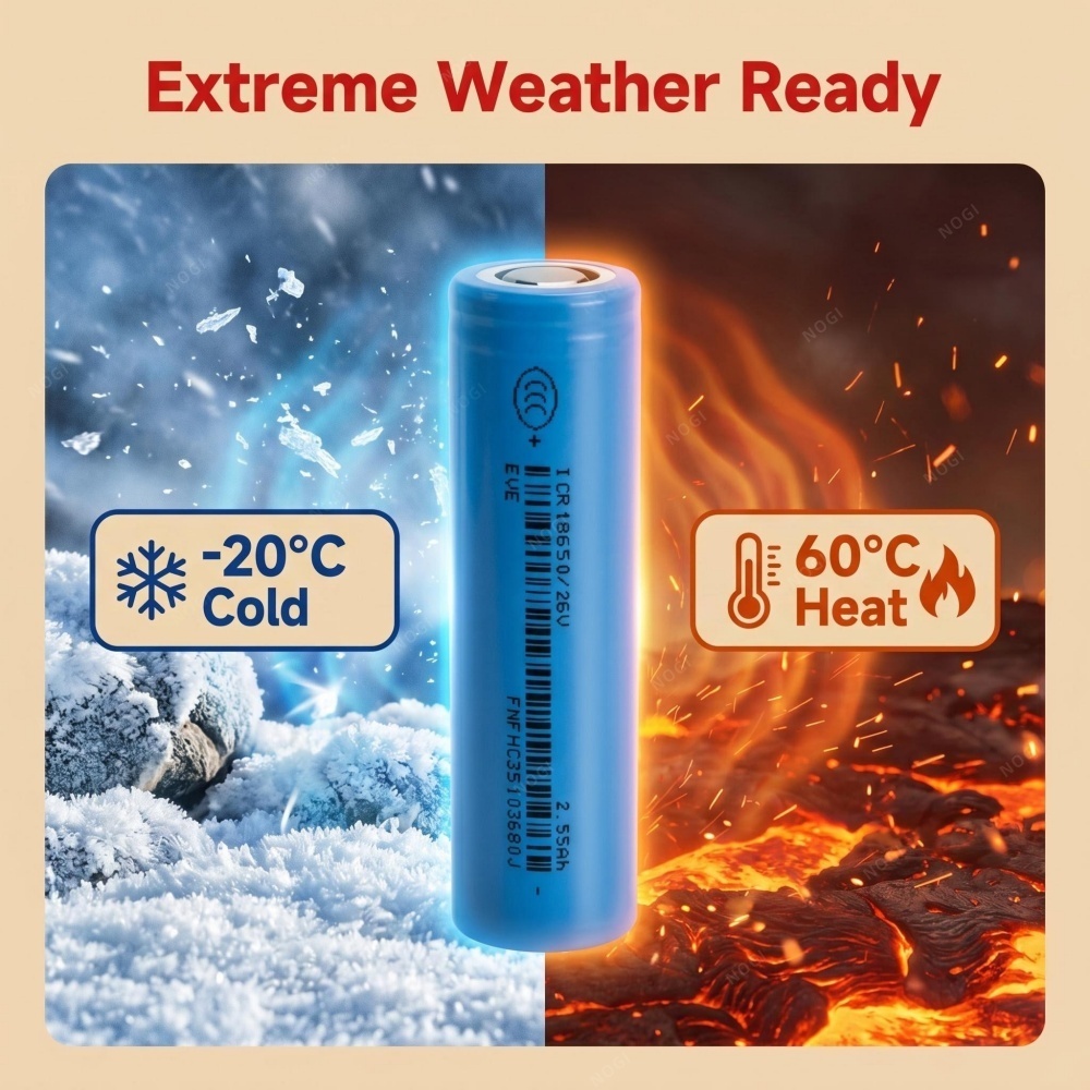 Grade A EVE ICR18650/26V 3.6V 2600mAh New Lithium Cell for Battery Pack Assembly,NOGIPower ,Grade A EVE ICR18650/26V 3.6V 2600mAh New Lithium Cell for Battery Pack Assembly
